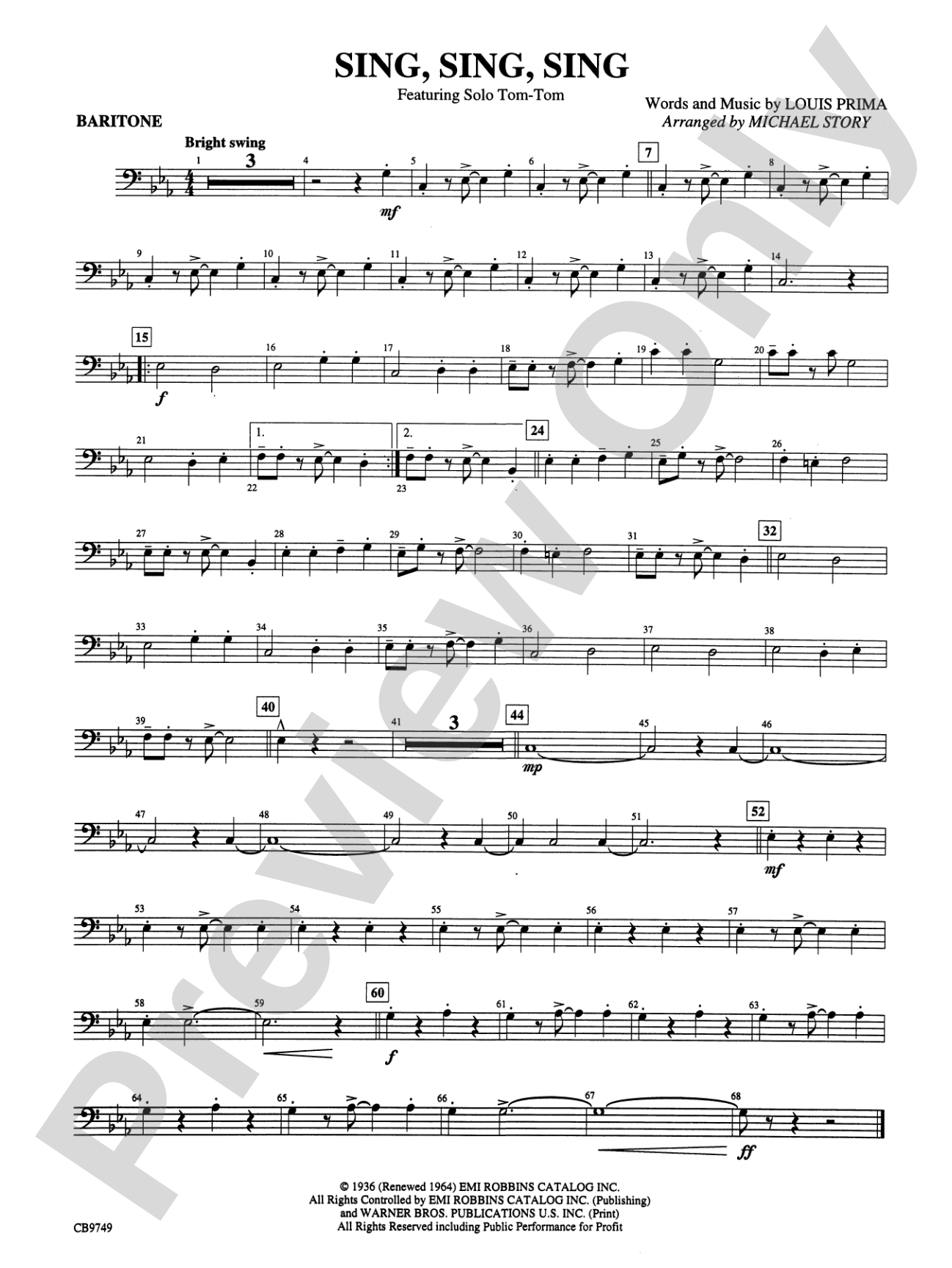 Sing, Sing, Sing (featuring Solo Tom-Tom): Baritone B.C.