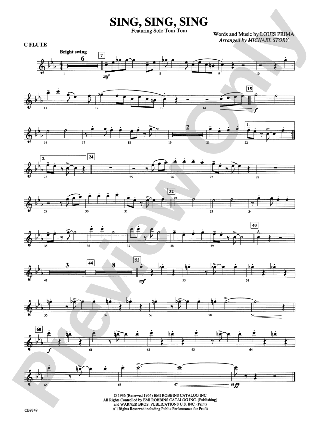 Sing, Sing, Sing (featuring Solo Tom-Tom): Flute