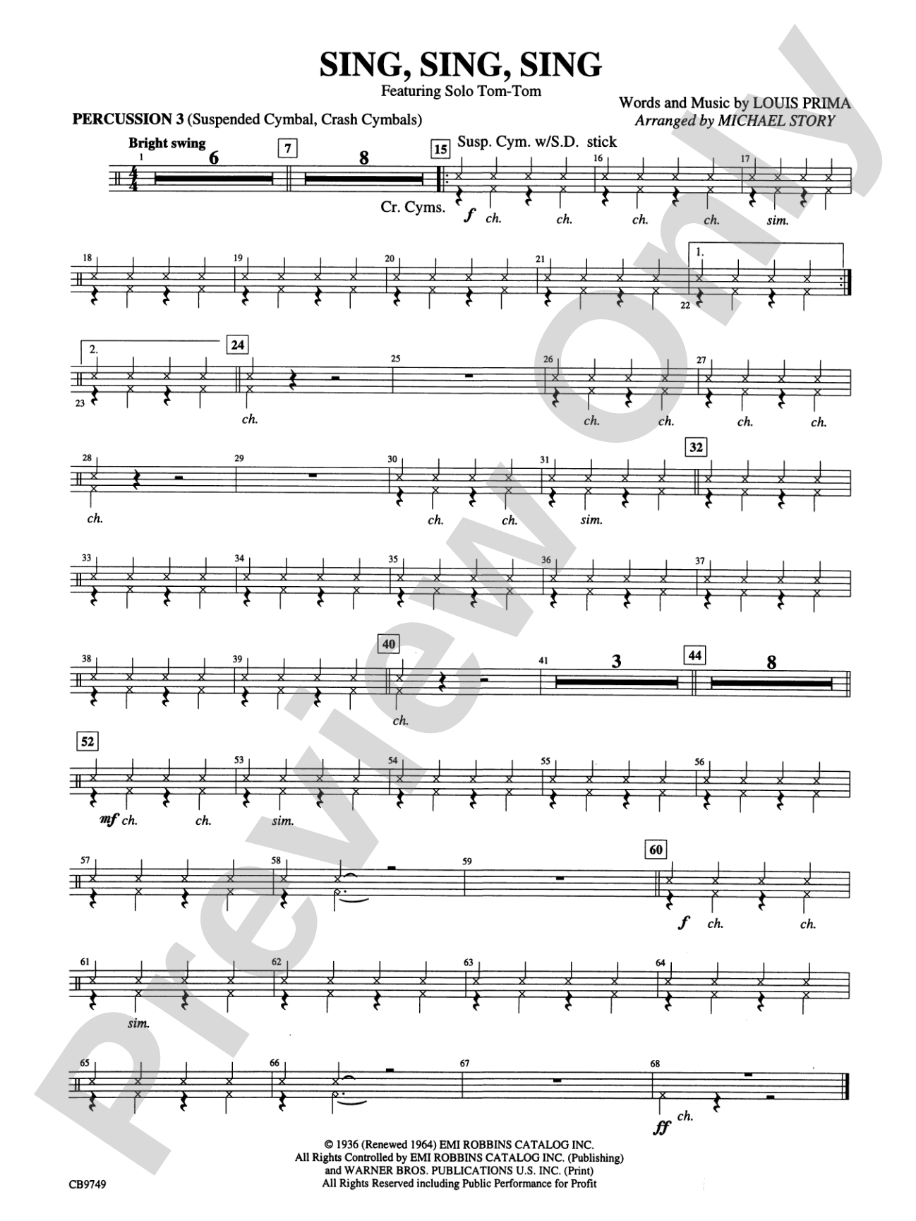 Sing, Sing, Sing (featuring Solo Tom-Tom): 3rd Percussion