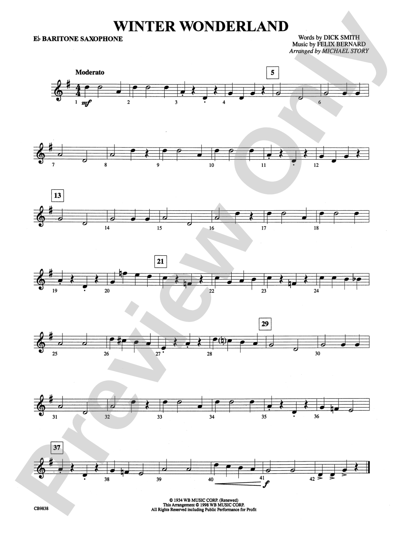 Winter Wonderland: E-flat Baritone Saxophone