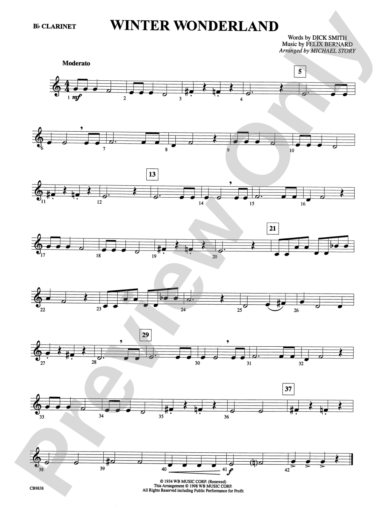 Winter Wonderland: 1st B-flat Clarinet