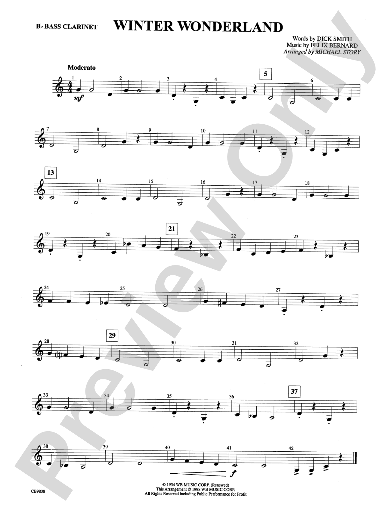 Winter Wonderland: B-flat Bass Clarinet