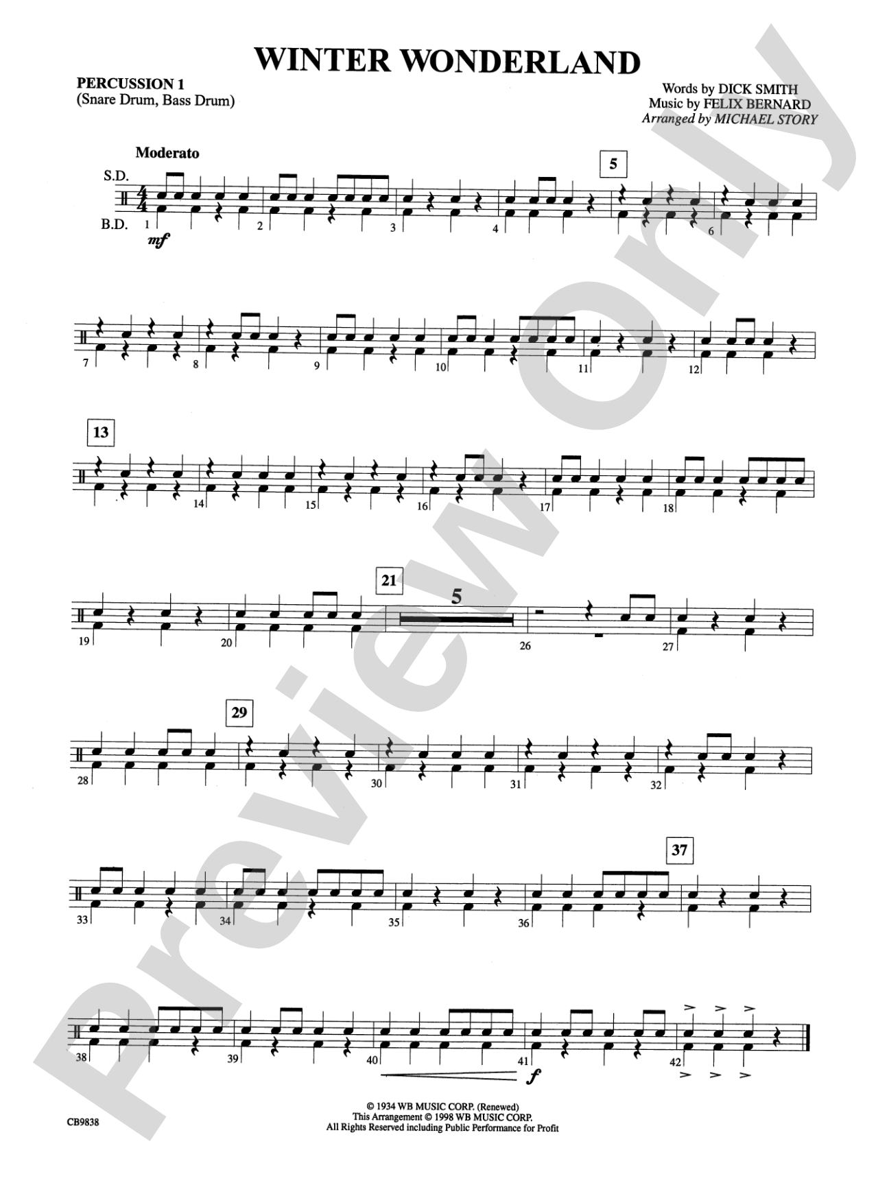 Winter Wonderland: 1st Percussion
