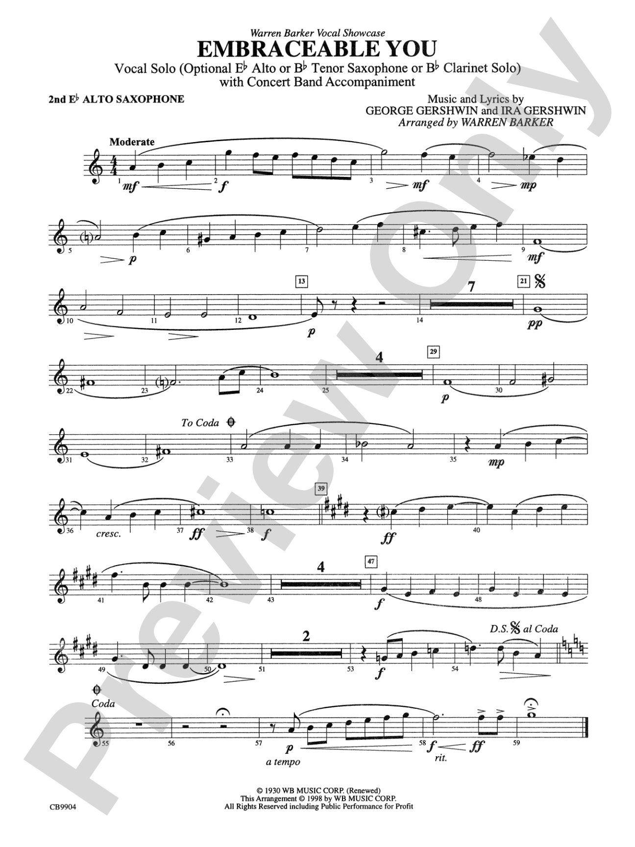 Embraceable You: 2nd E-flat Alto Saxophone