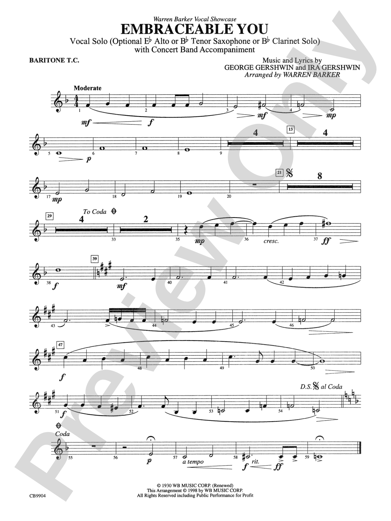 Embraceable You: Baritone T.C.