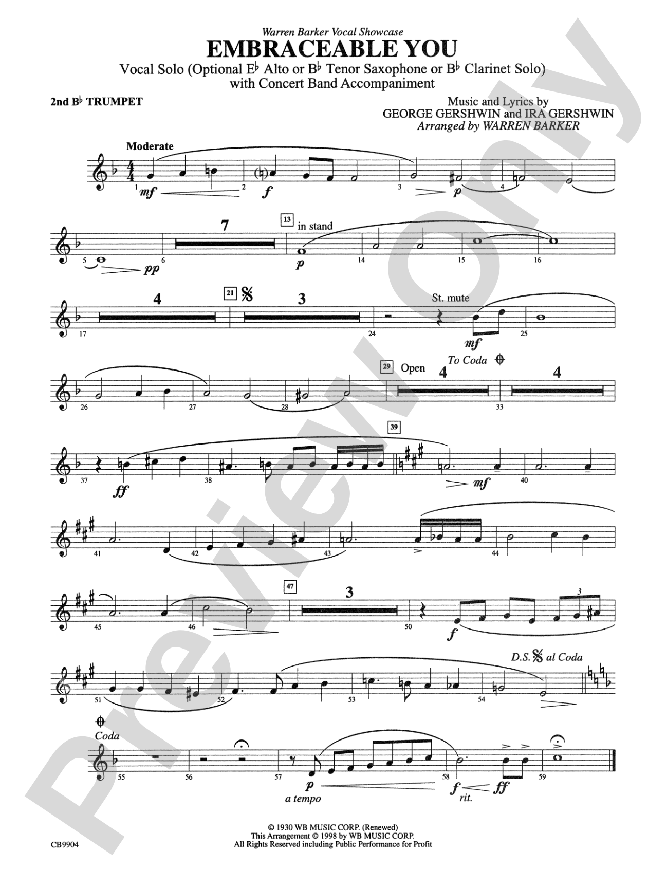 Embraceable You: 2nd B-flat Trumpet