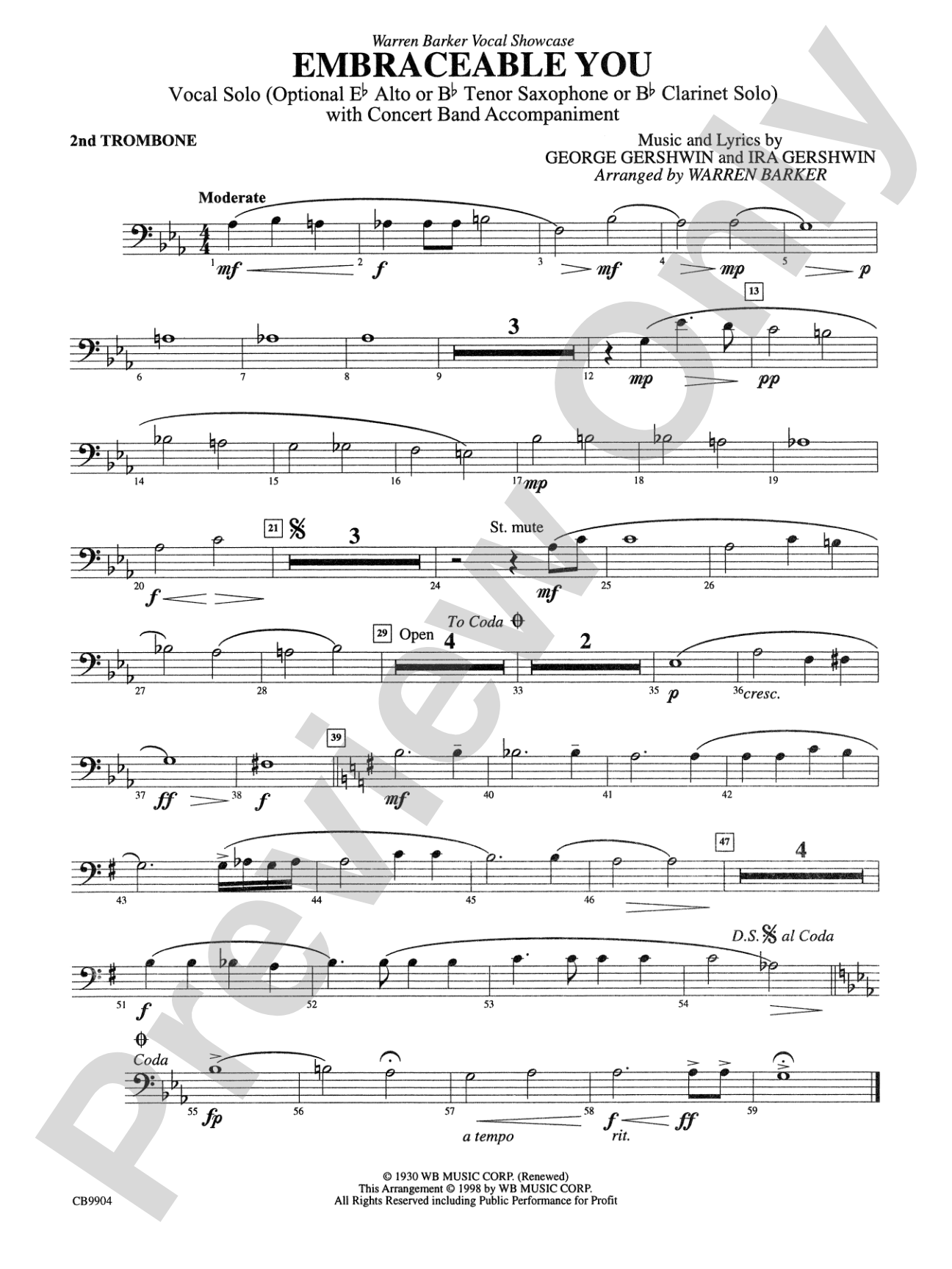Embraceable You: 2nd Trombone