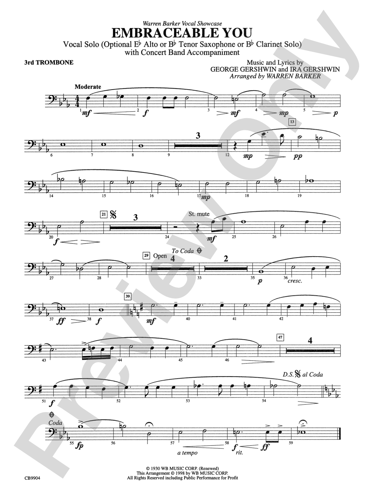 Embraceable You: 3rd Trombone