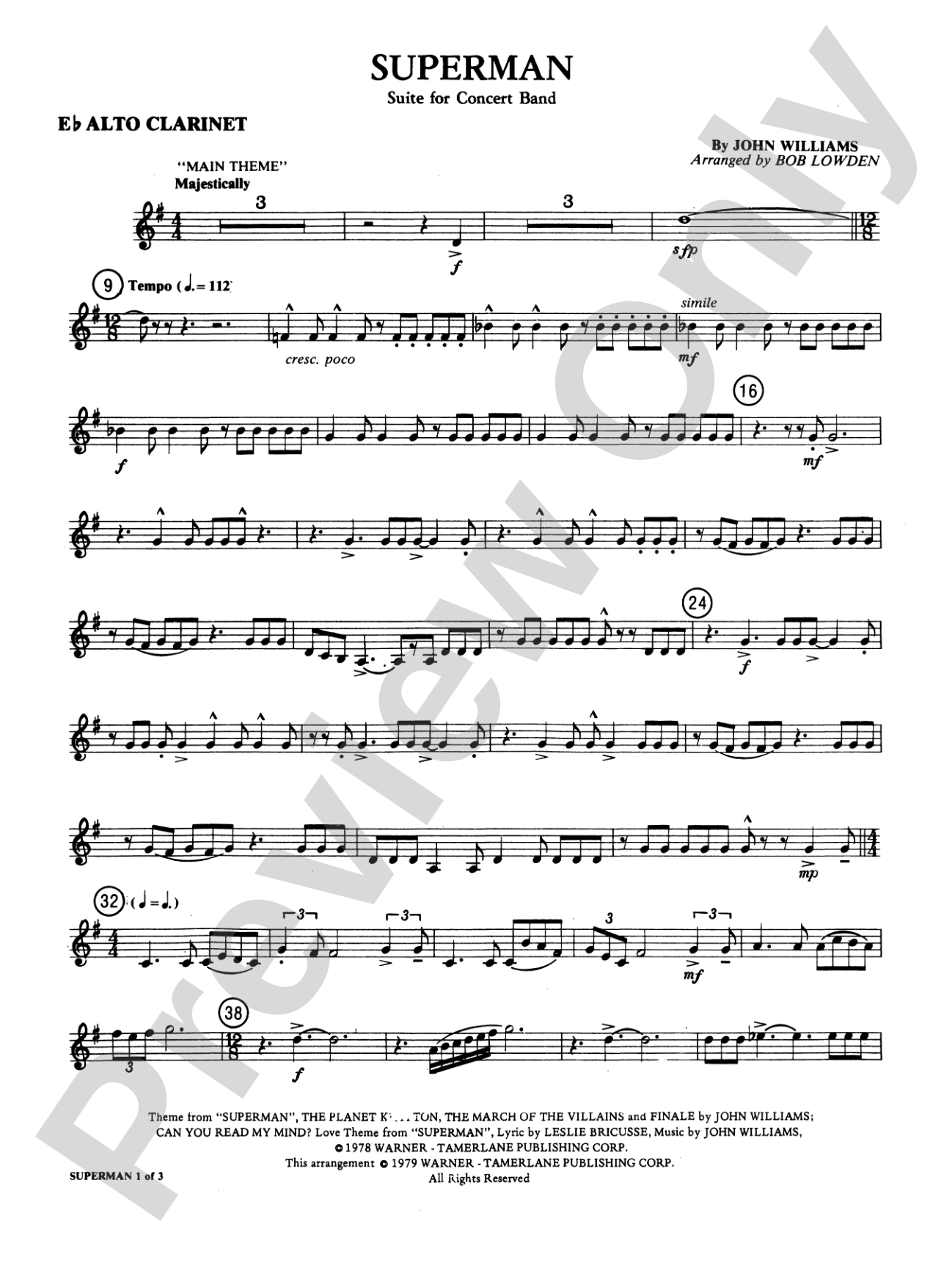Superman: E-flat Alto Clarinet