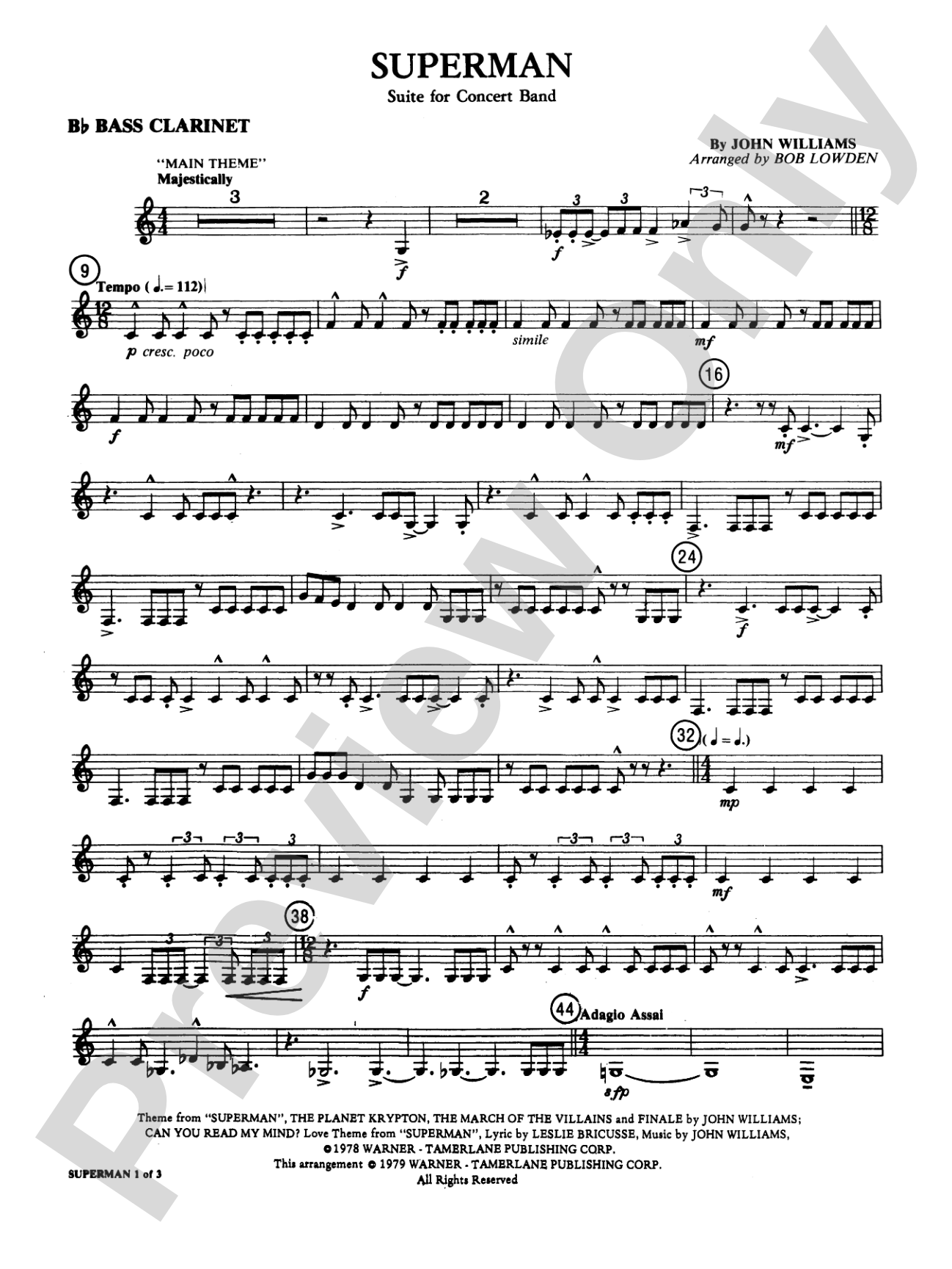 Superman: B-flat Bass Clarinet