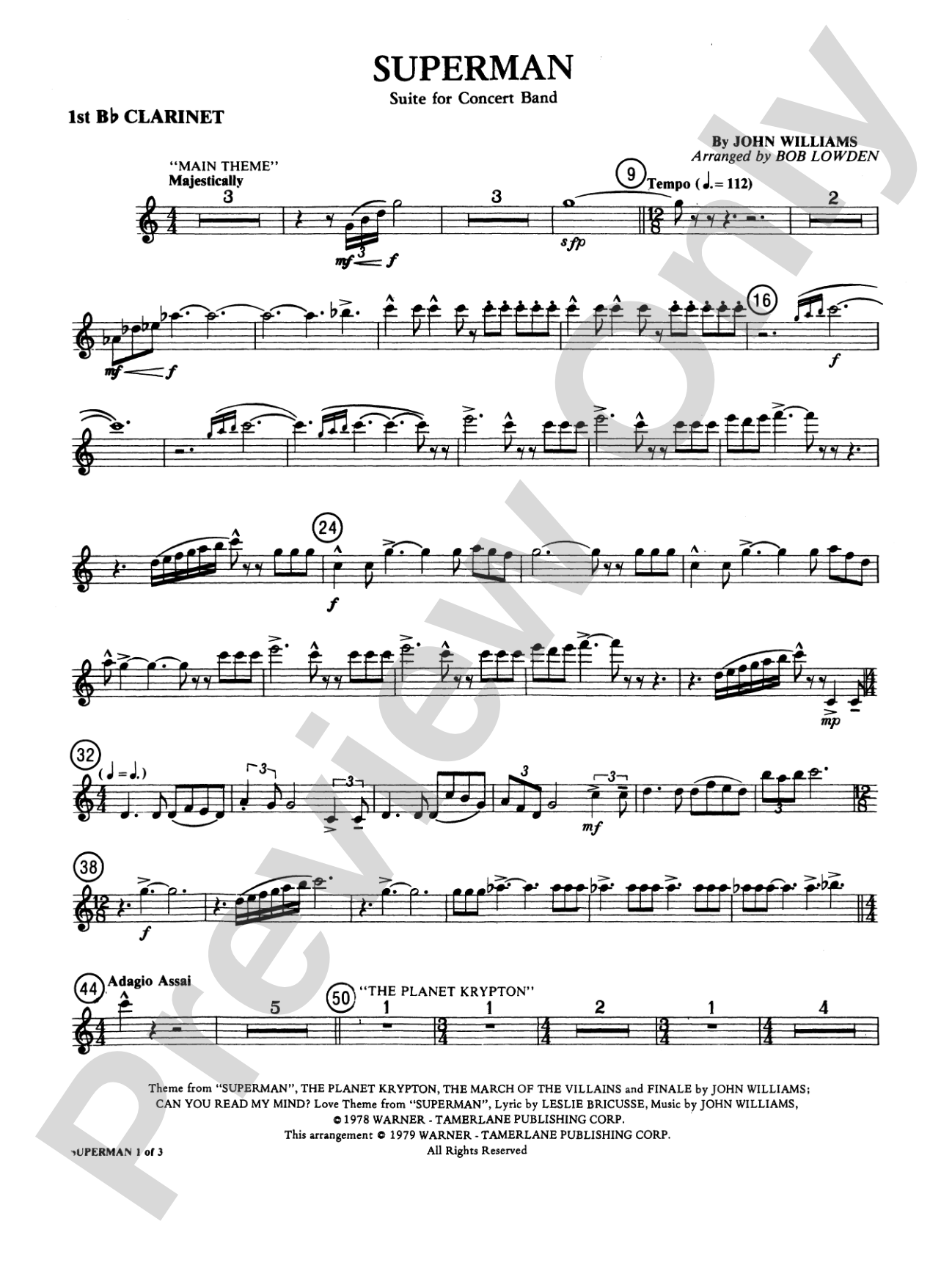 Superman: 1st B-flat Clarinet