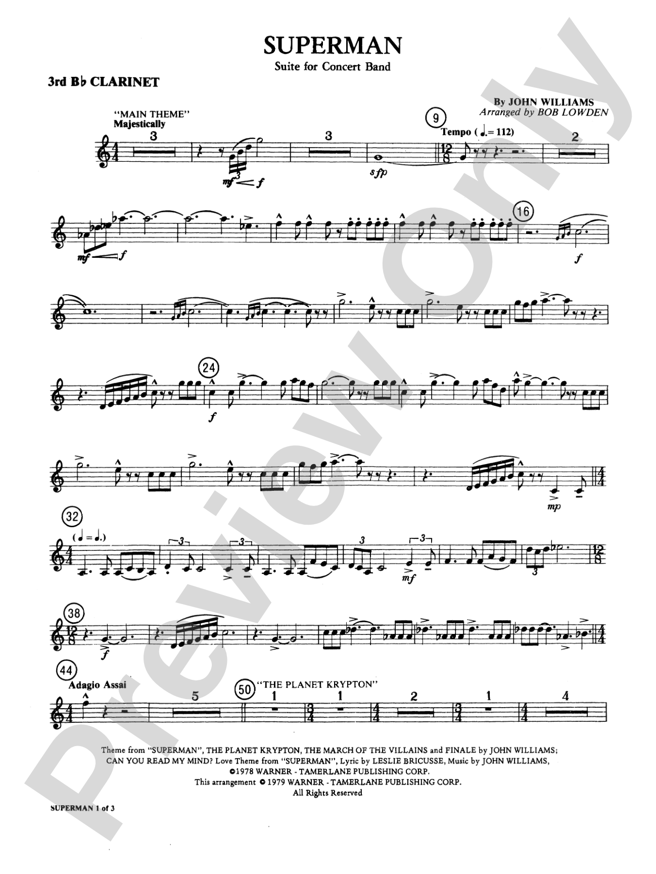 Superman: 3rd B-flat Clarinet