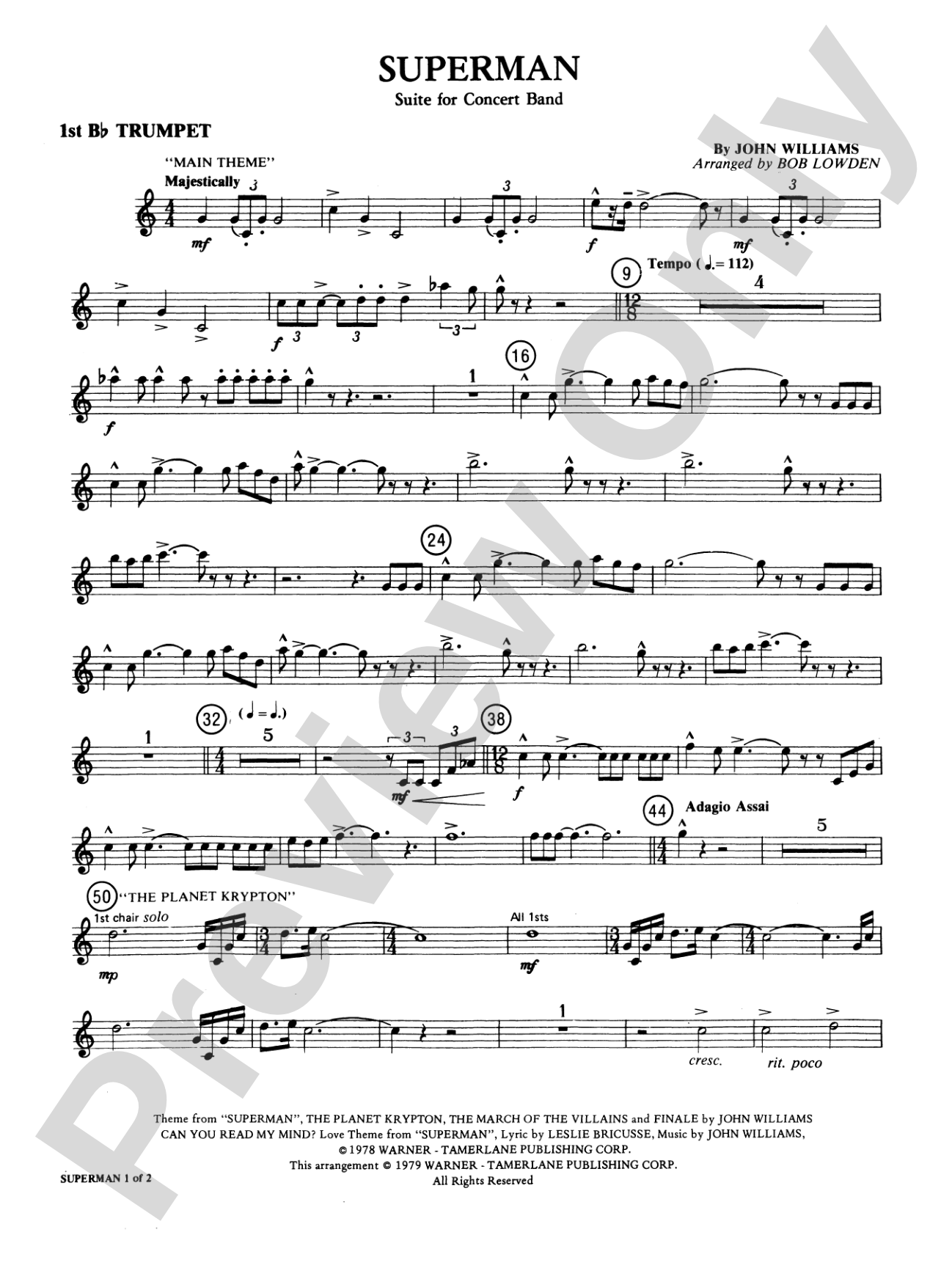 Superman: 1st B-flat Trumpet