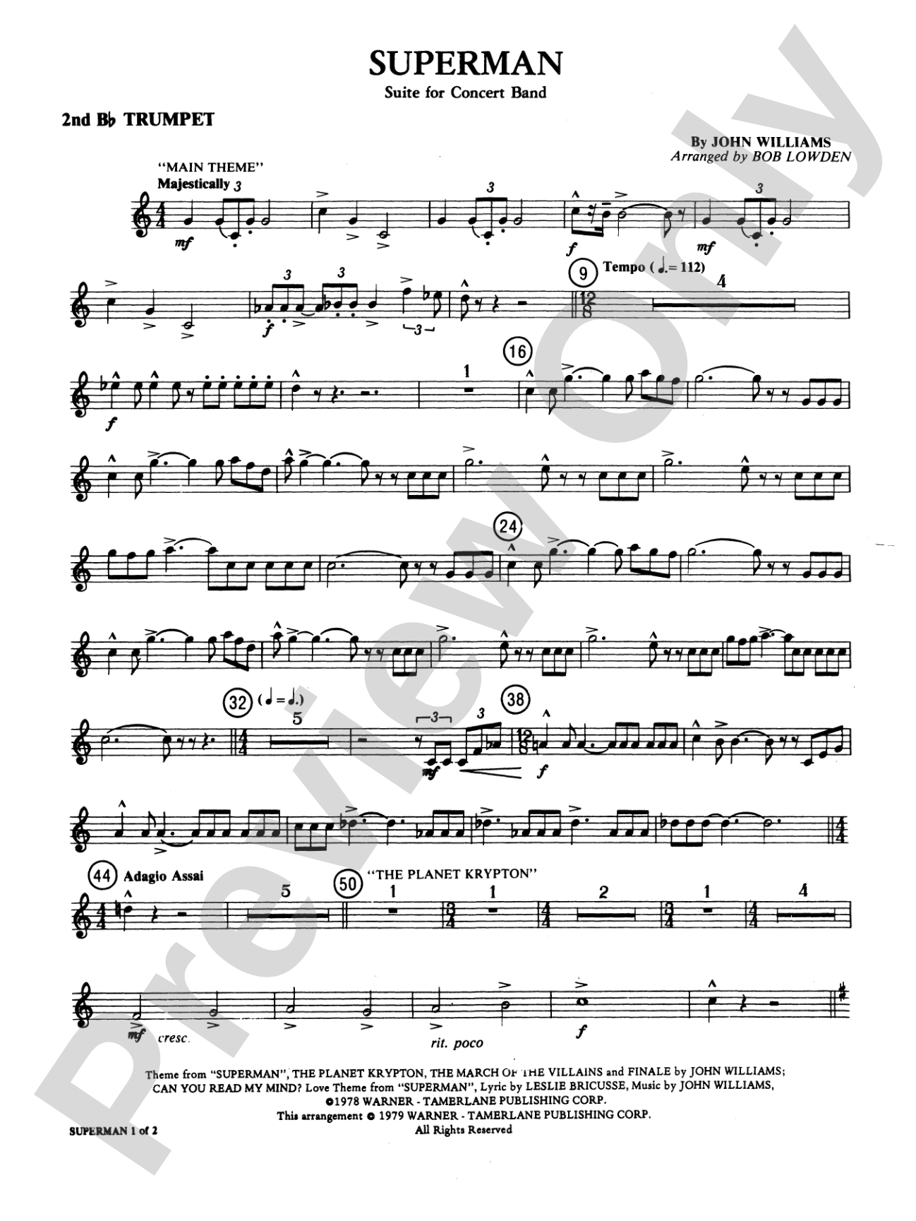 Superman: 2nd B-flat Trumpet