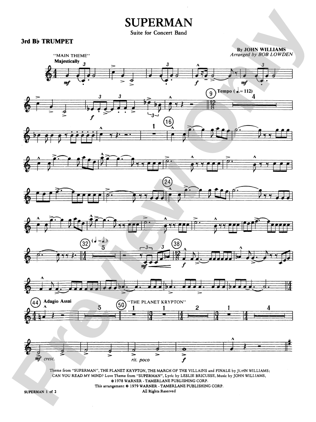 Superman: 3rd B-flat Trumpet