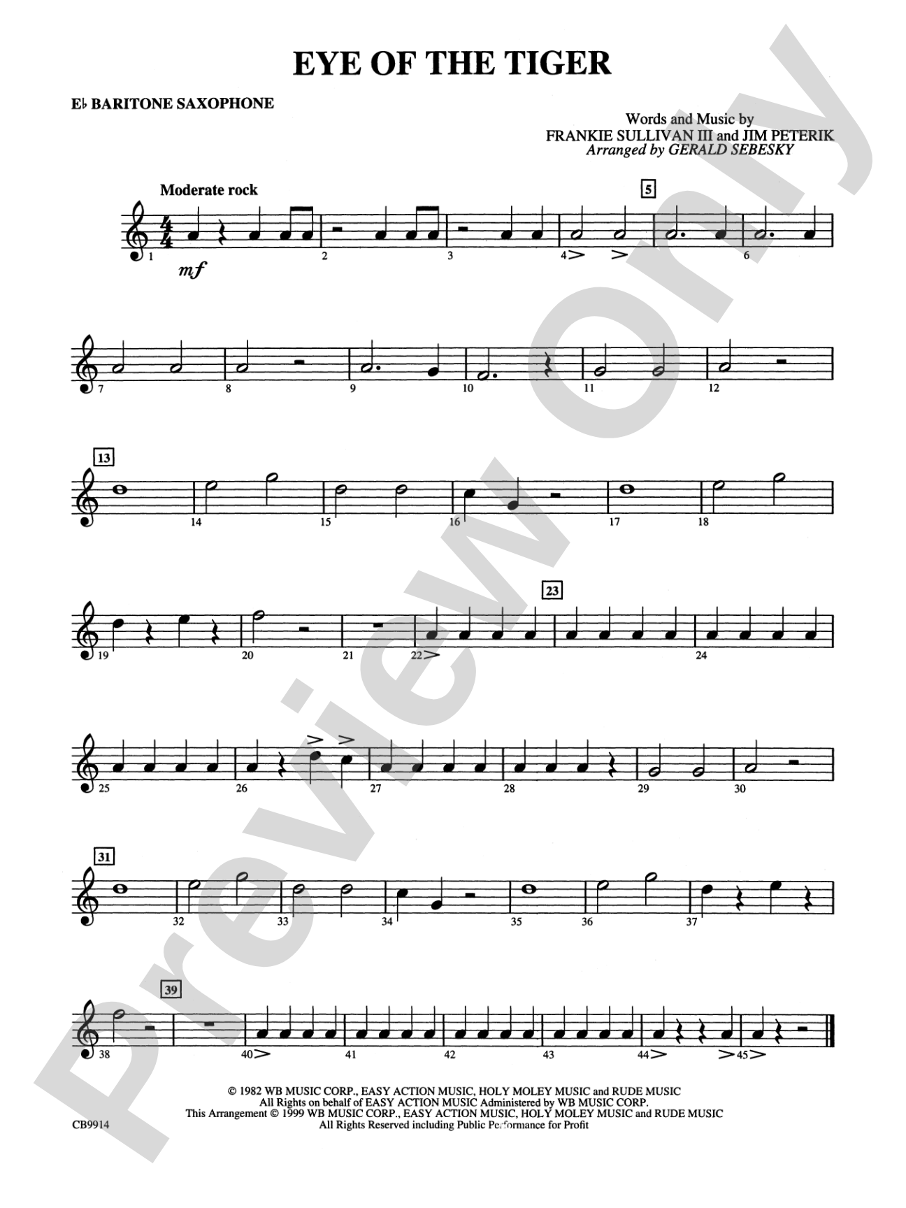 Eye of the Tiger: E-flat Baritone Saxophone