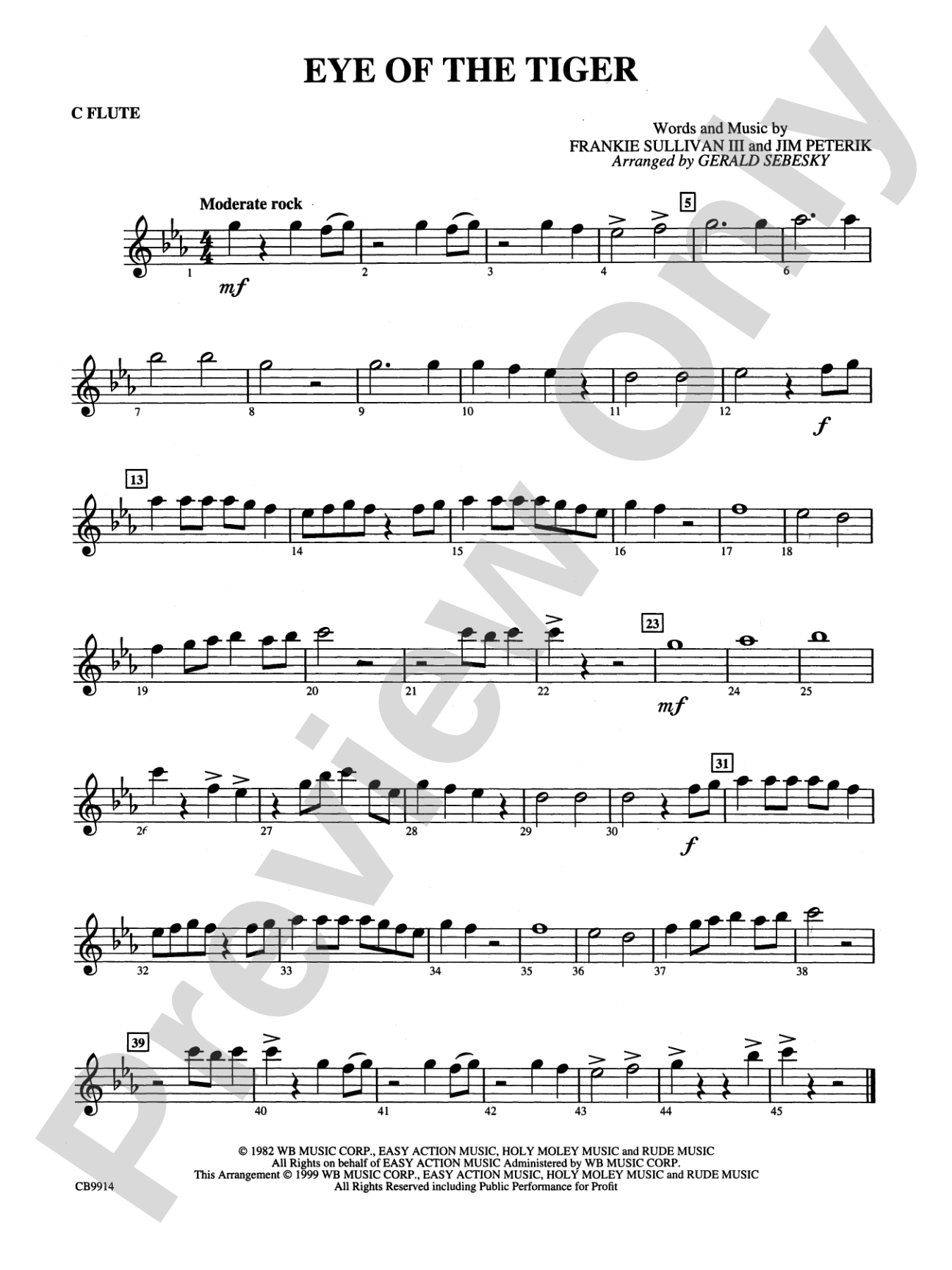 Eye of the Tiger: Flute