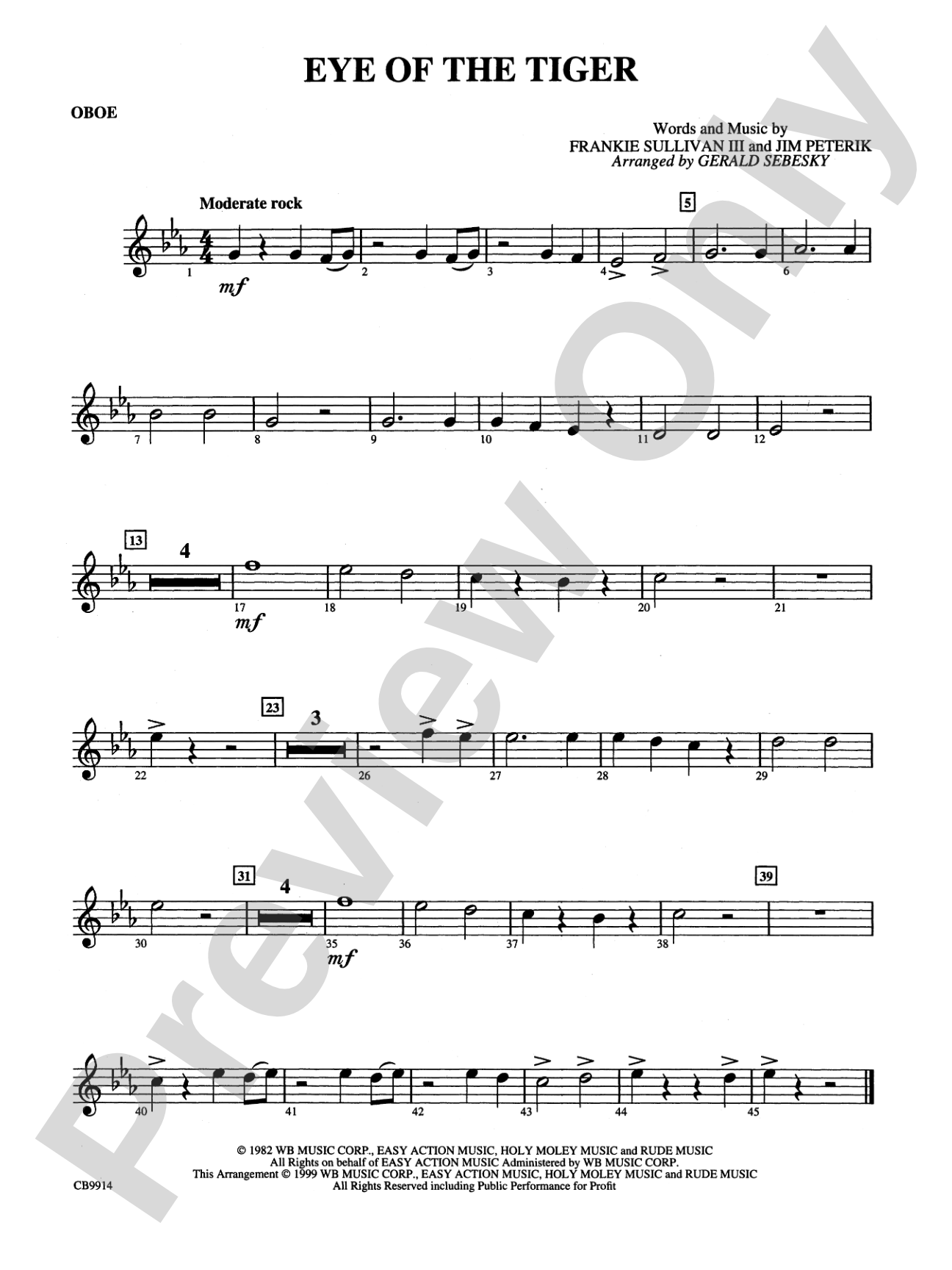 Eye of the Tiger: Oboe