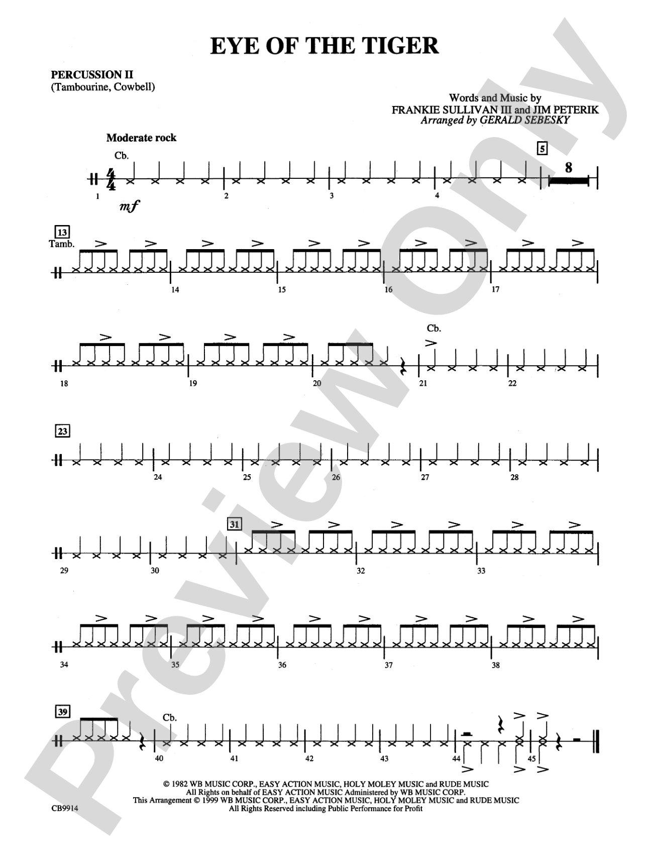 Eye of the Tiger: 2nd Percussion