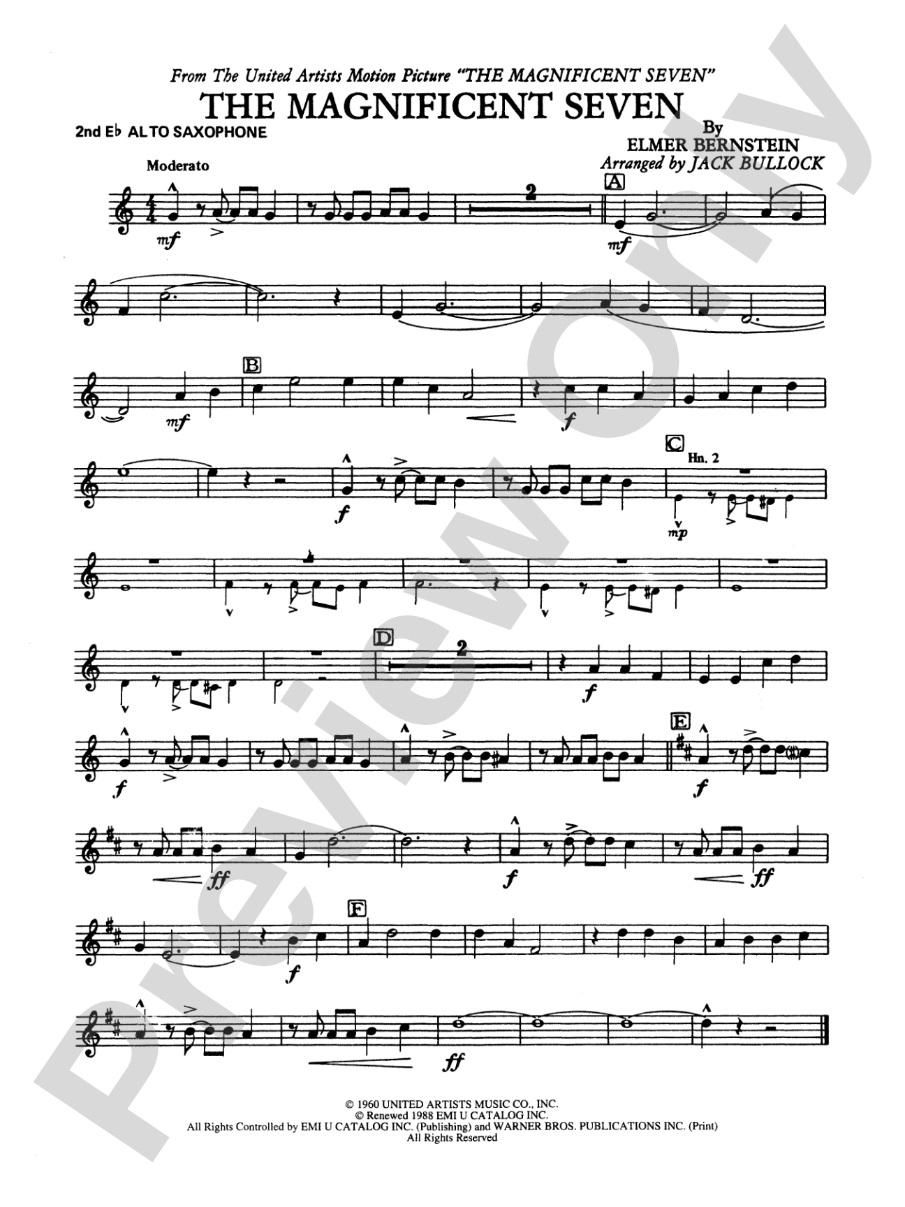 The Magnificent Seven: 2nd E-flat Alto Saxophone