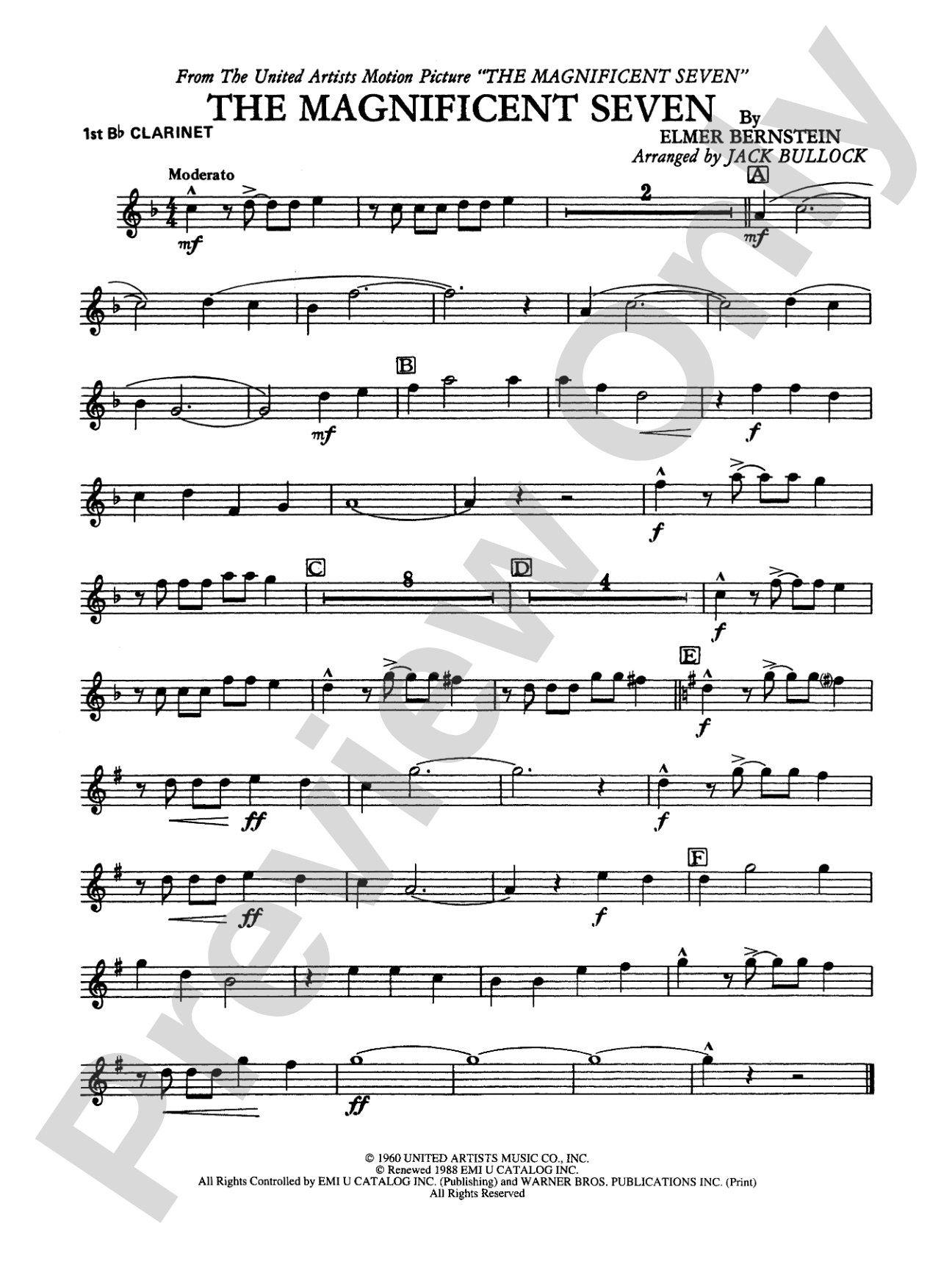 The Magnificent Seven: 1st B-flat Clarinet