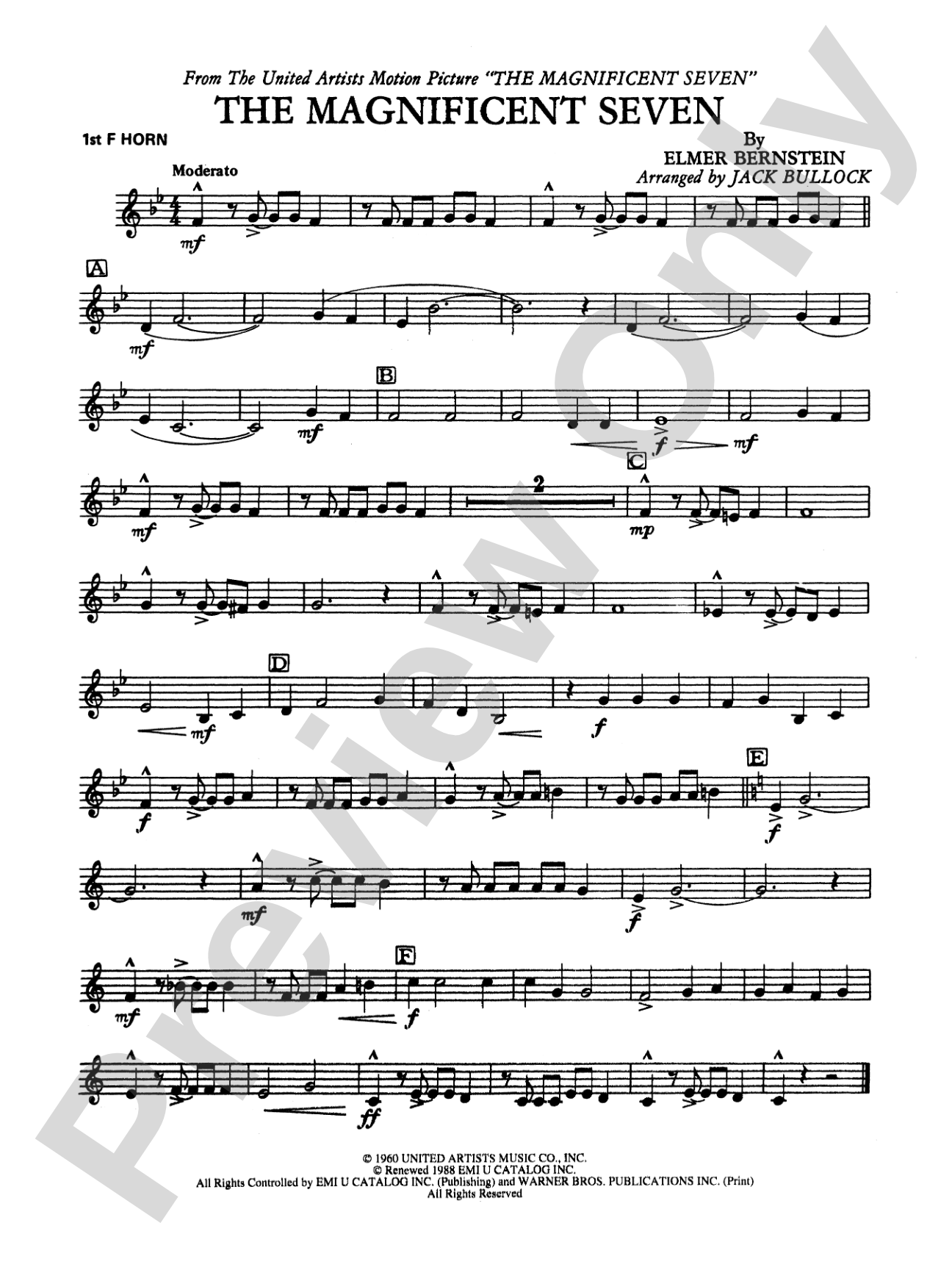 The Magnificent Seven: 1st F Horn