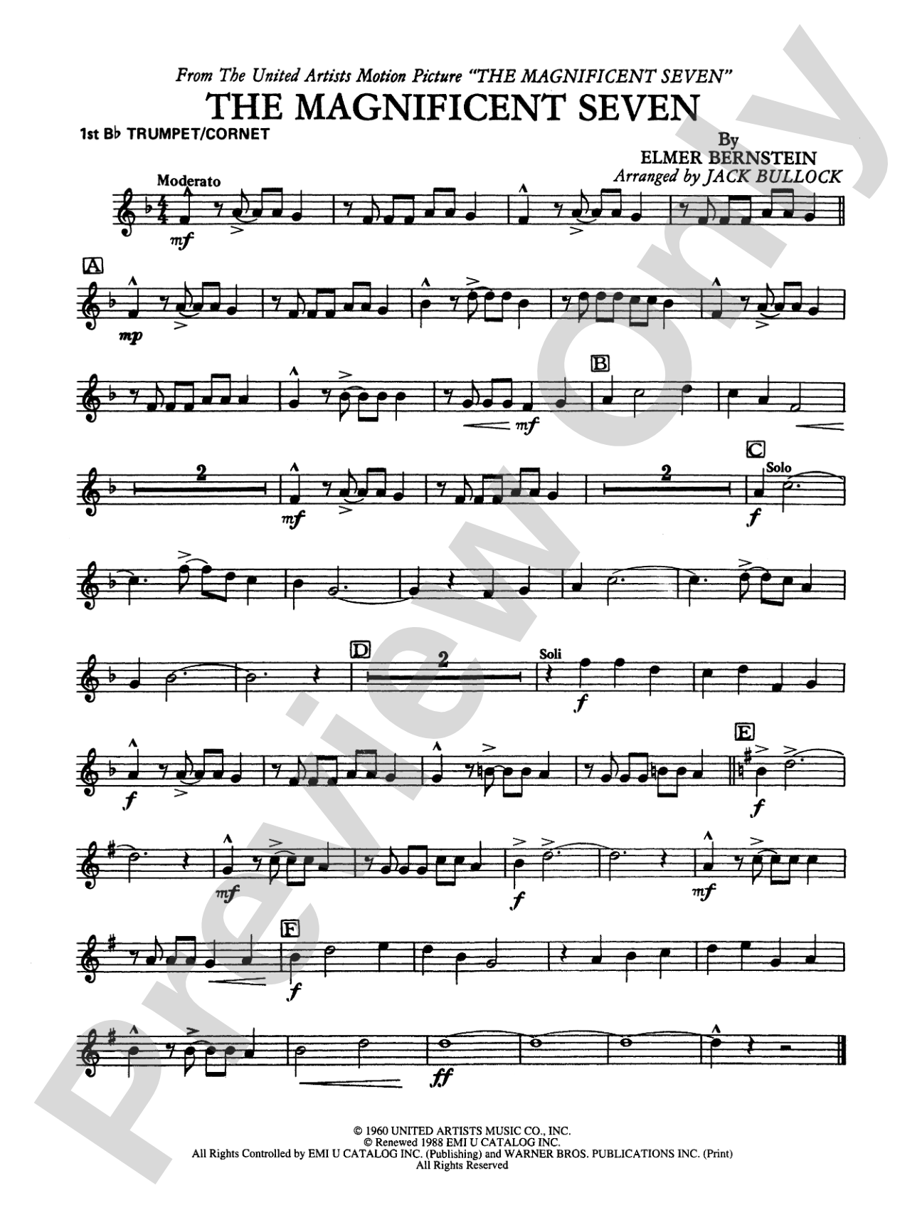 The Magnificent Seven: 1st B-flat Trumpet