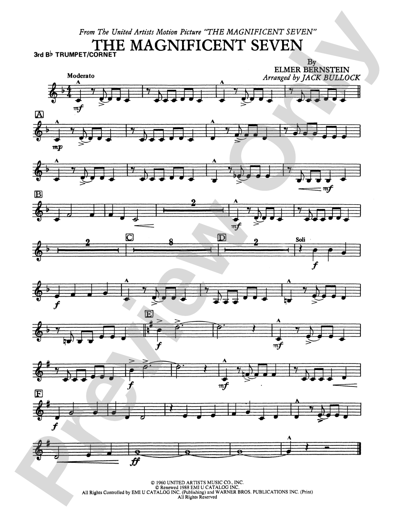 The Magnificent Seven: 3rd B-flat Trumpet