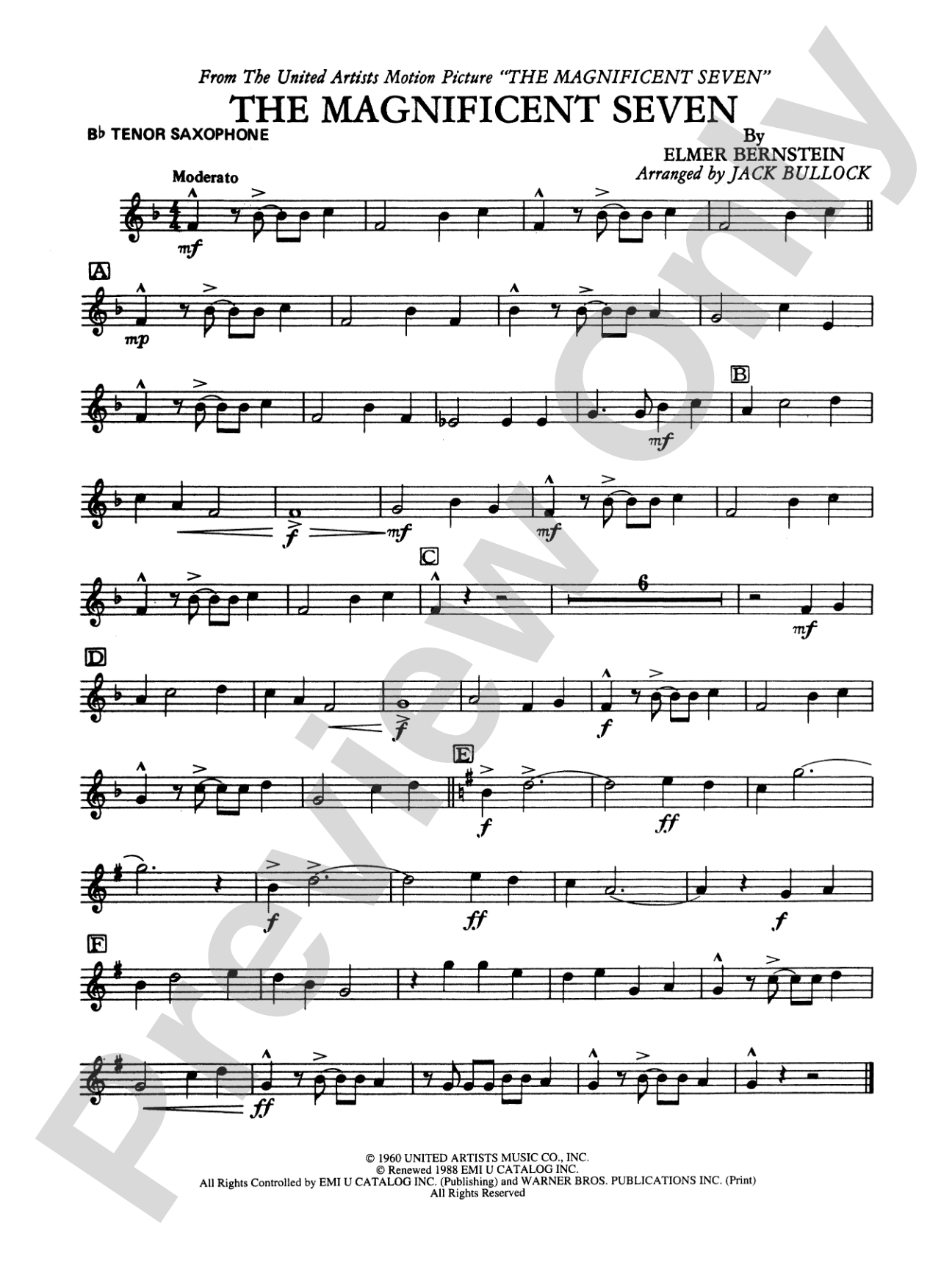 The Magnificent Seven: B-flat Tenor Saxophone