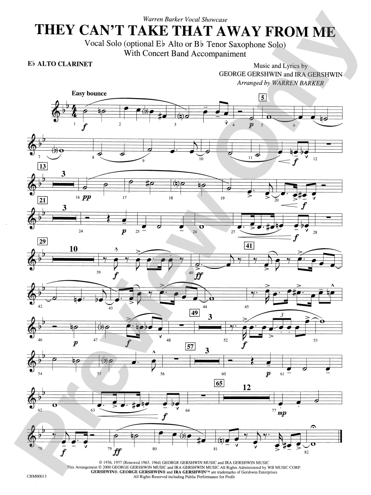 They Can't Take That Away from Me: E-flat Alto Clarinet