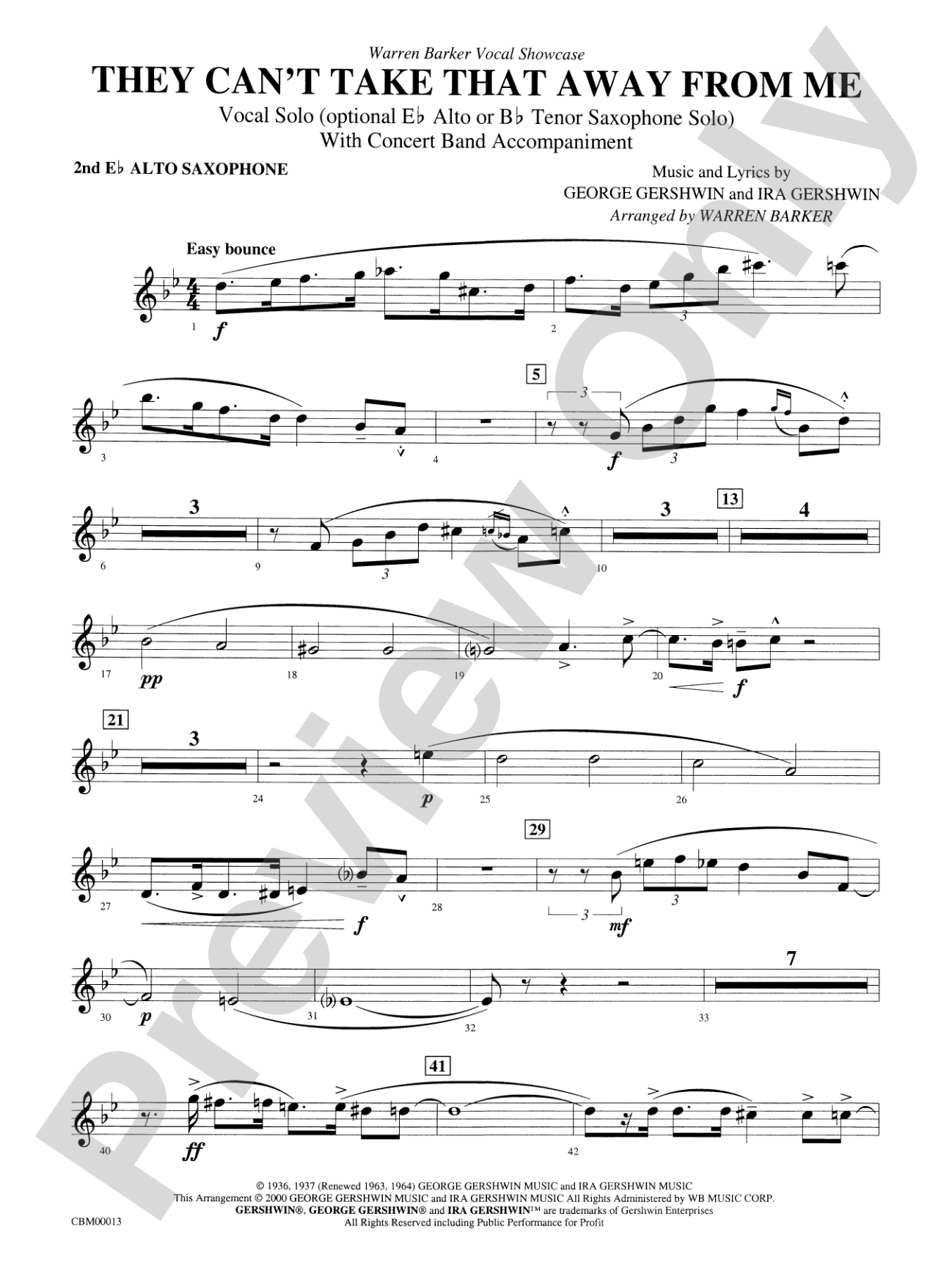 They Can't Take That Away from Me: 2nd E-flat Alto Saxophone