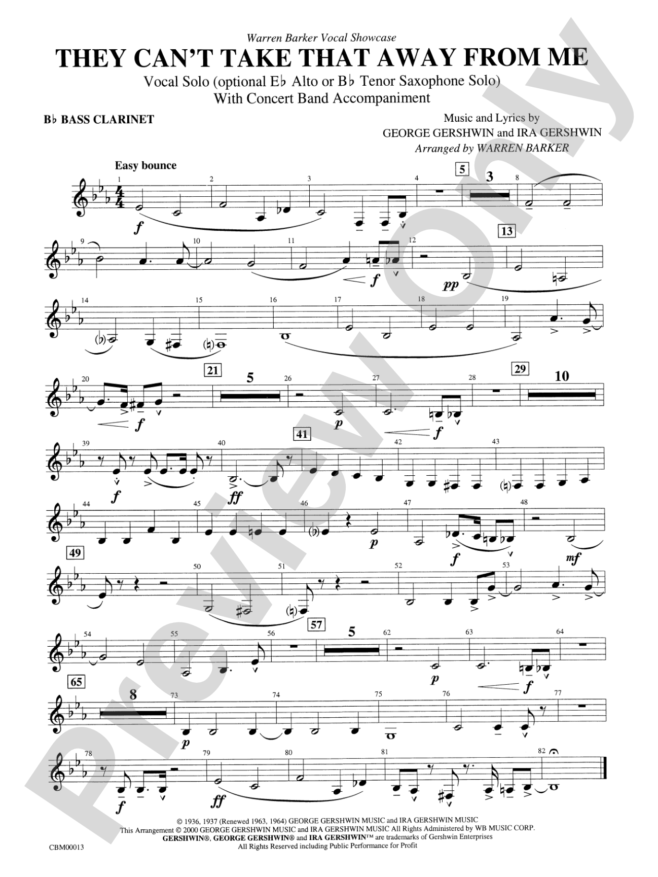 They Can't Take That Away from Me: B-flat Bass Clarinet