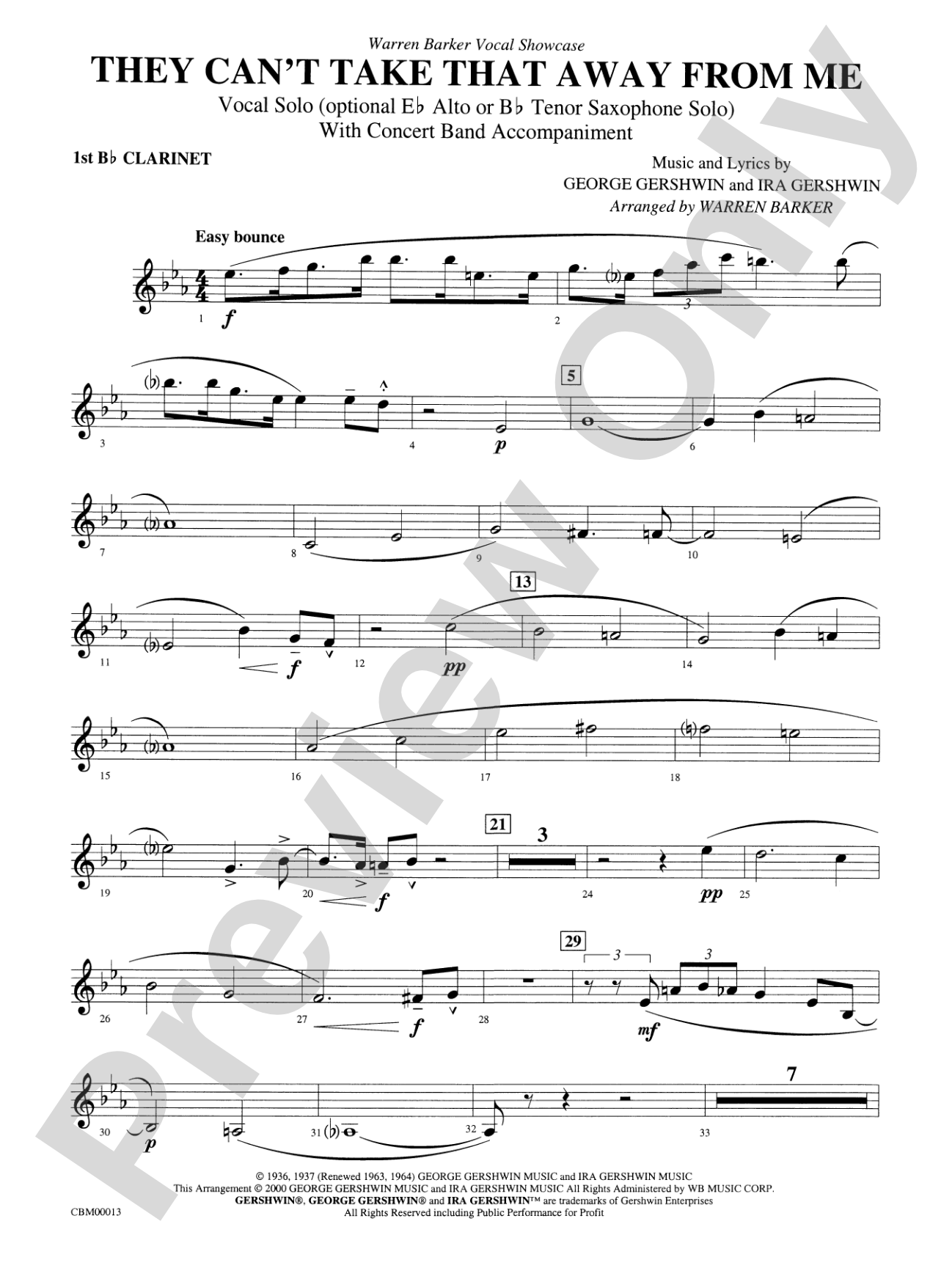 They Can't Take That Away from Me: 1st B-flat Clarinet