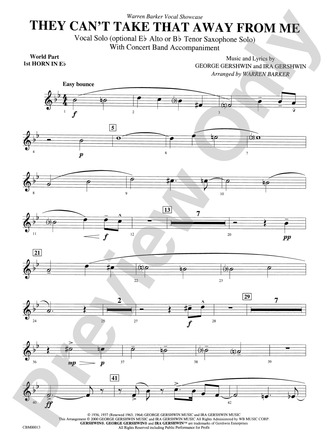They Can't Take That Away from Me: WP 1st Horn in E-flat