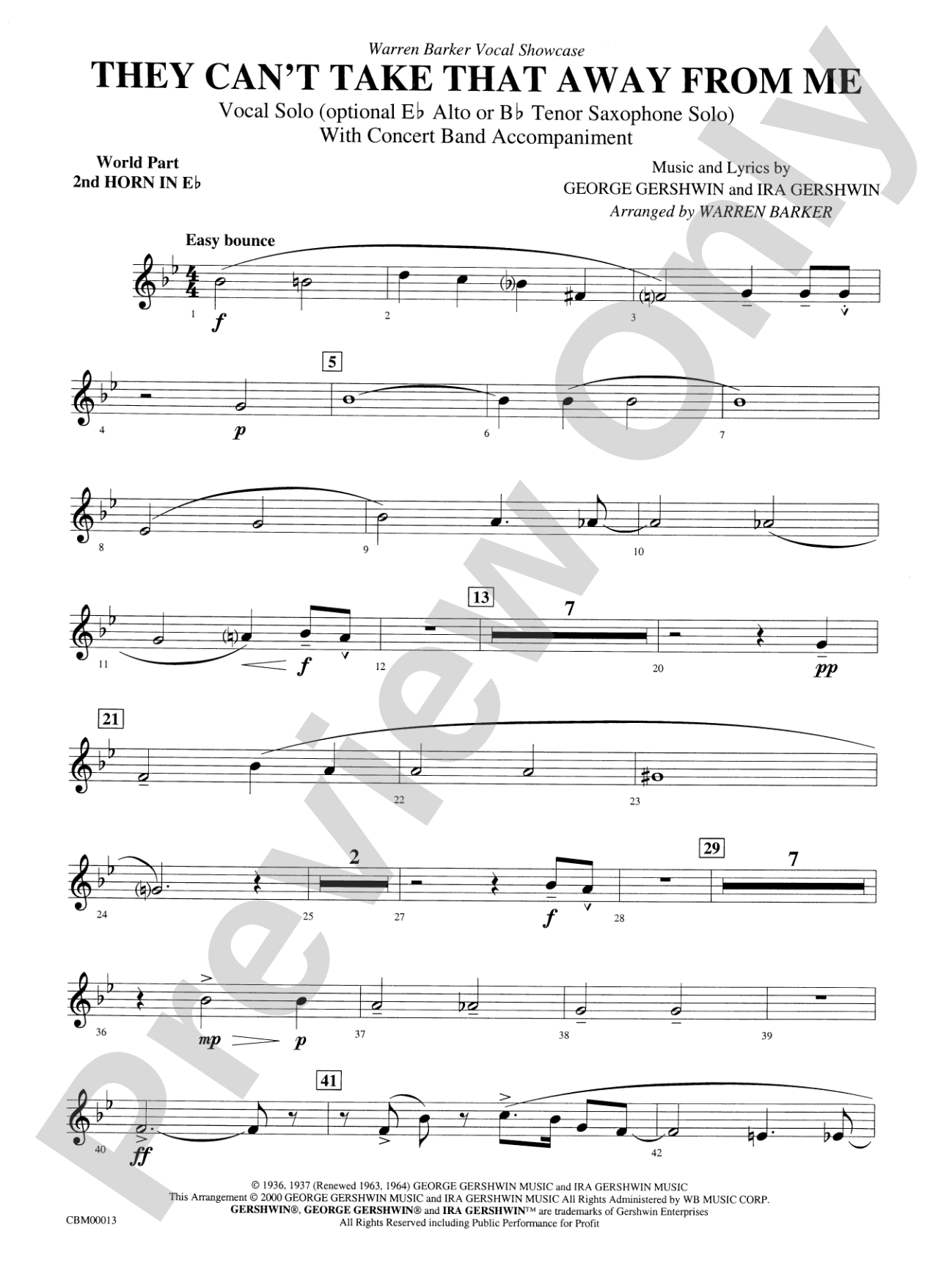 They Can't Take That Away from Me: WP 2nd Horn in E-flat