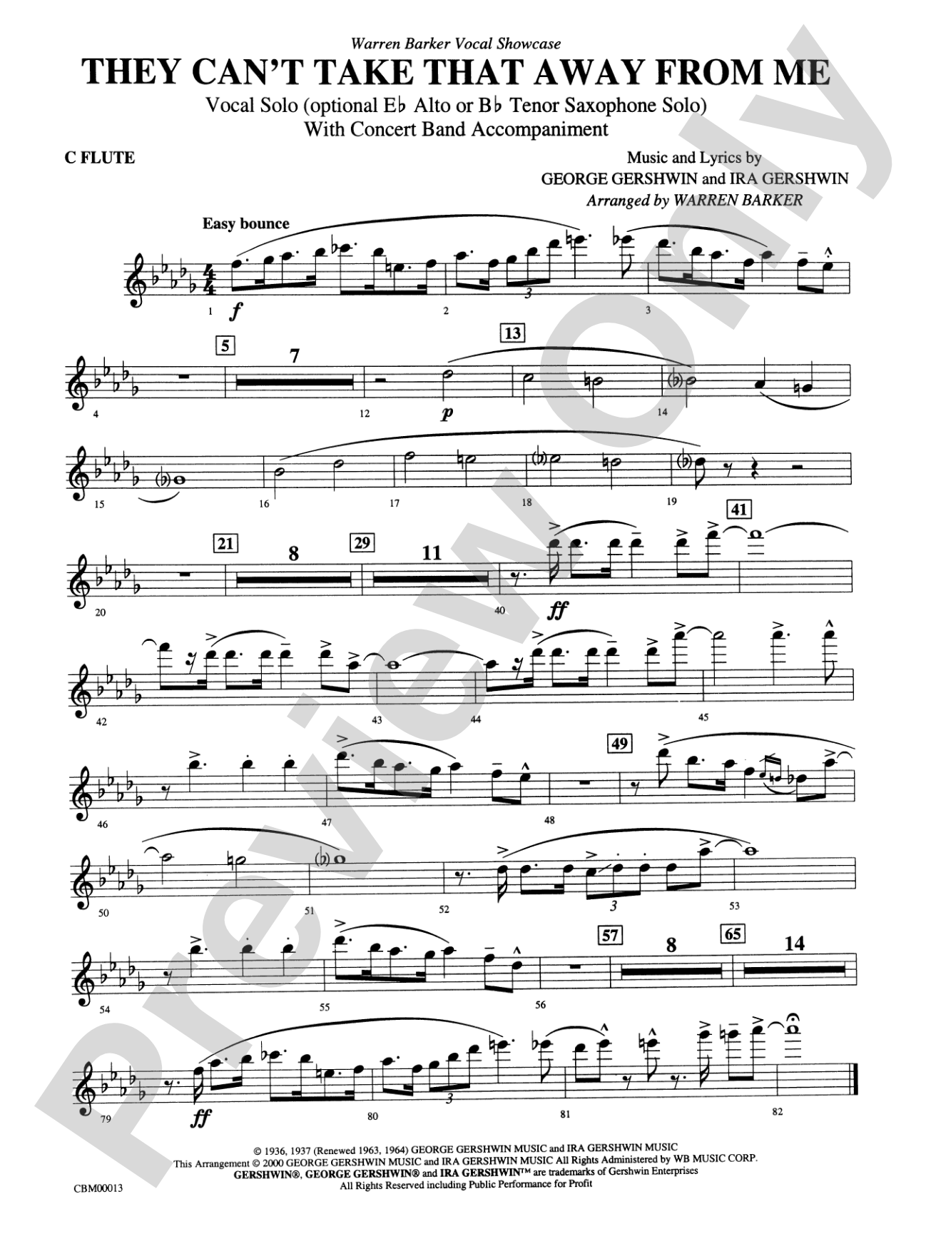 They Can't Take That Away from Me: Flute