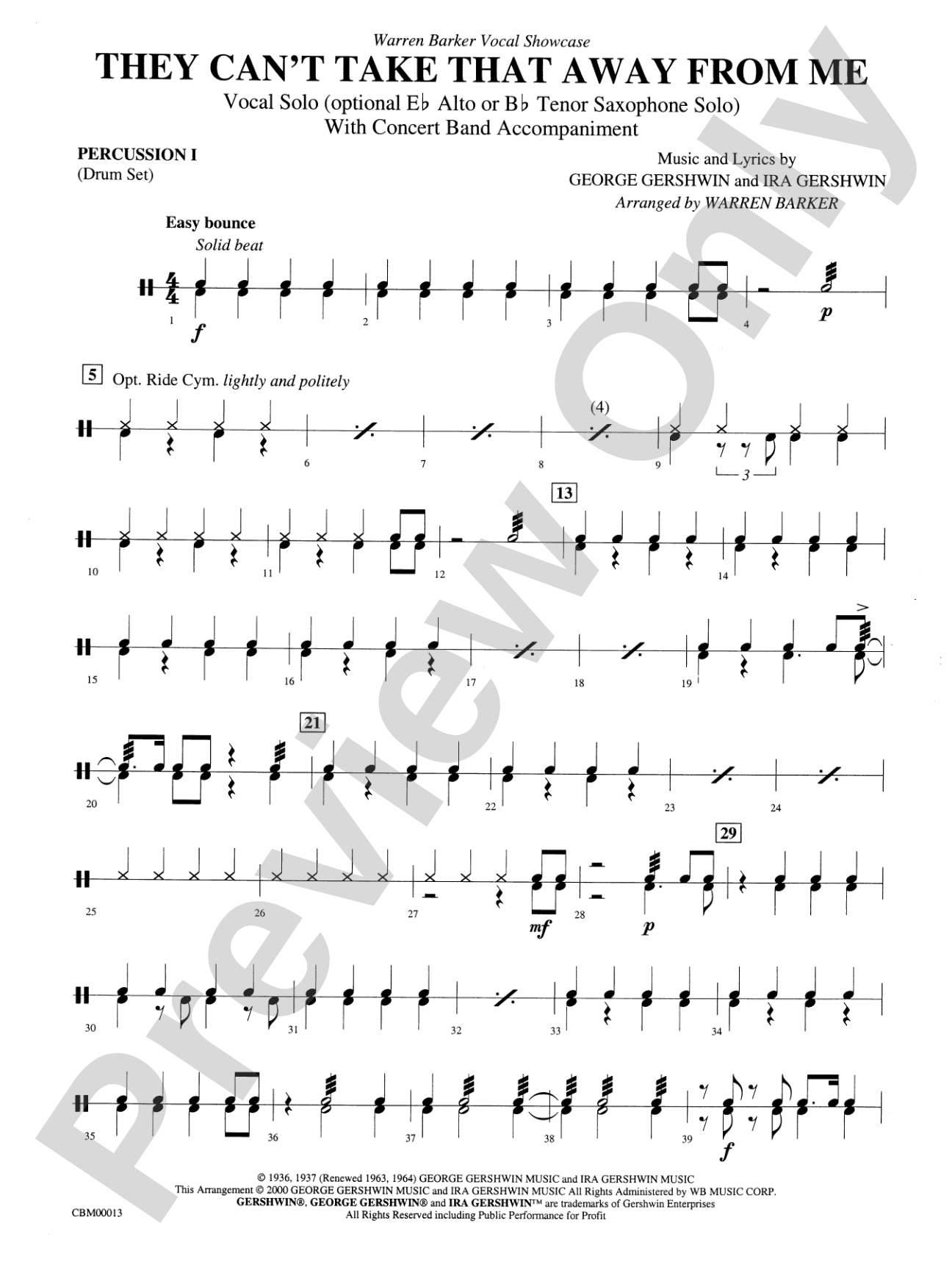 They Can't Take That Away from Me: 1st Percussion
