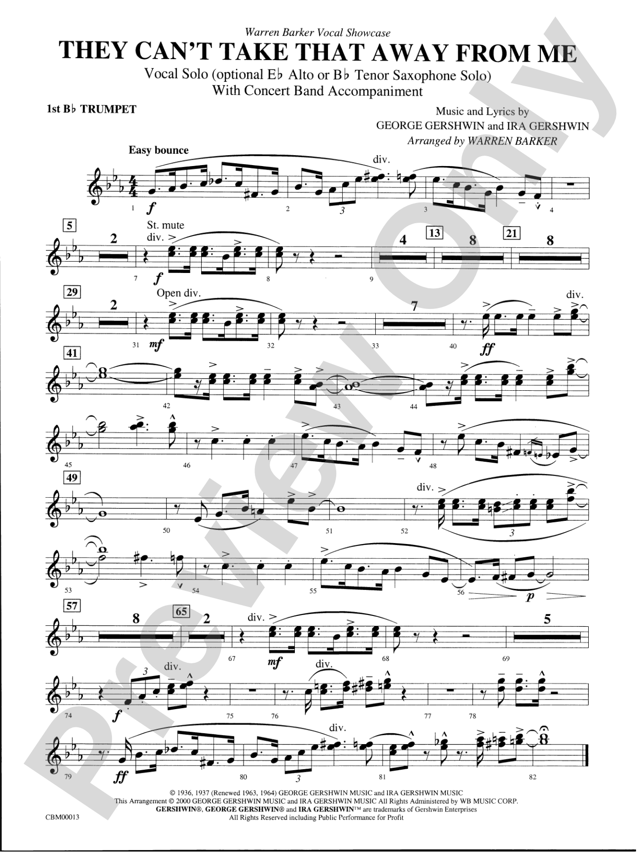 They Can't Take That Away from Me: 1st B-flat Trumpet