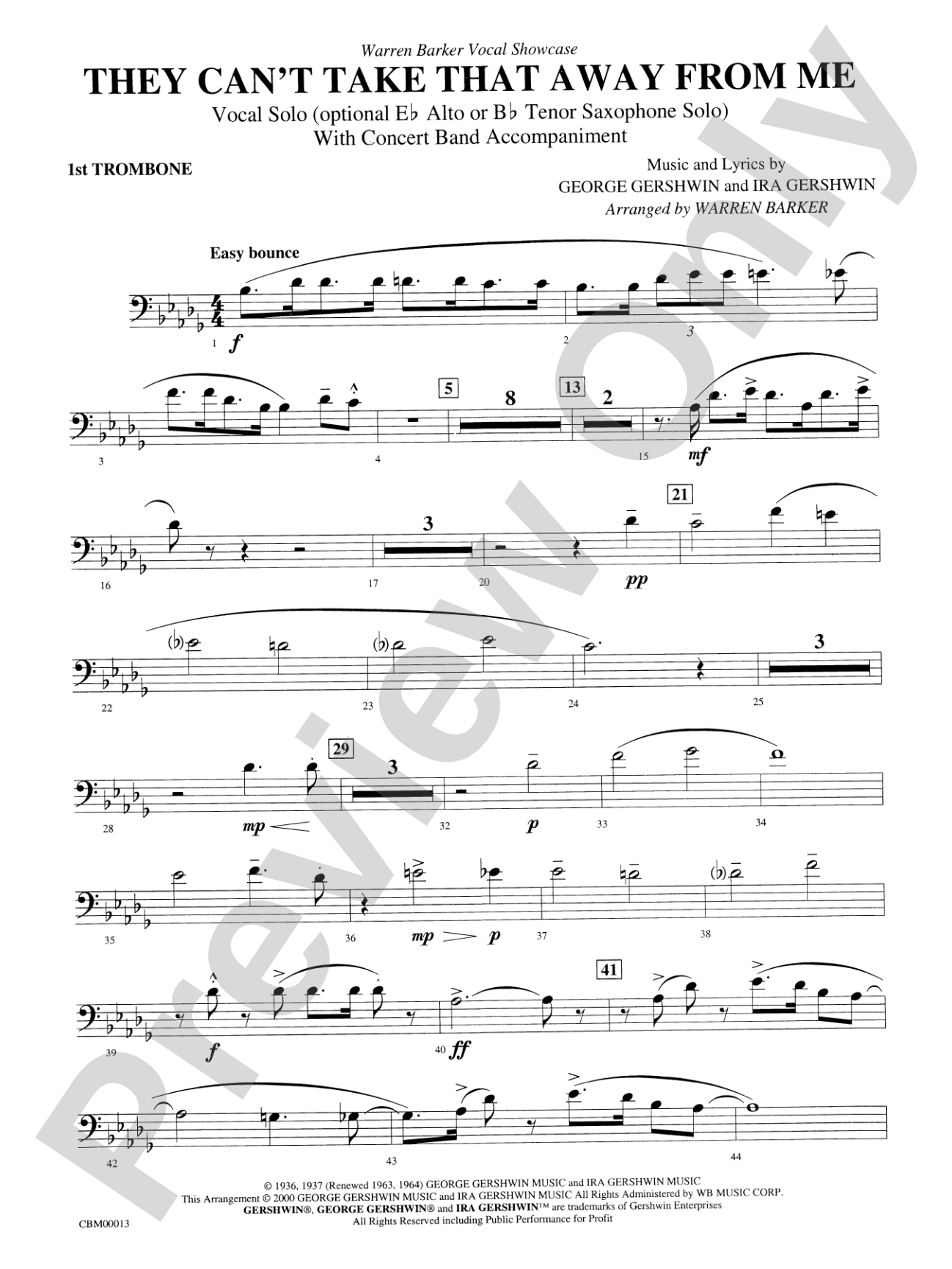 They Can't Take That Away from Me: 1st Trombone