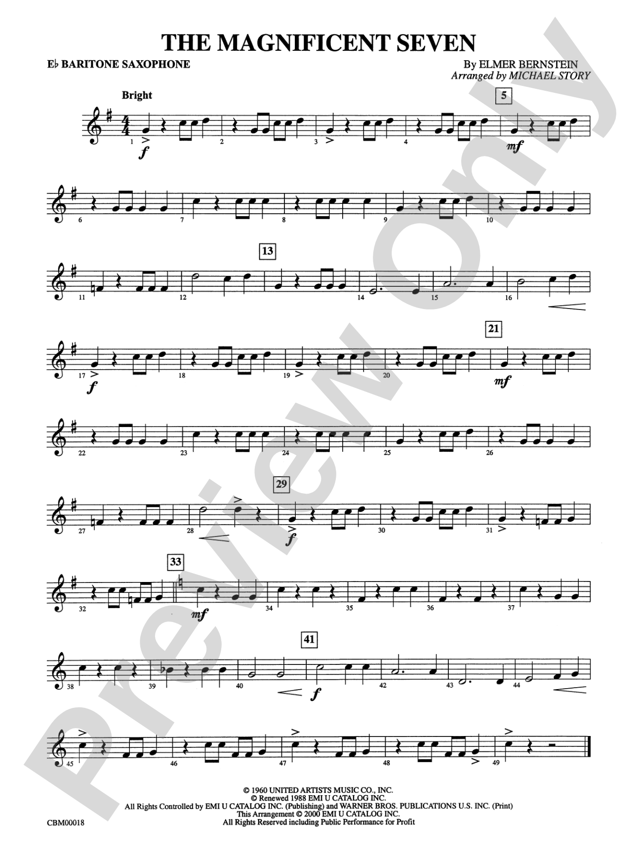 The Magnificent Seven: E-flat Baritone Saxophone