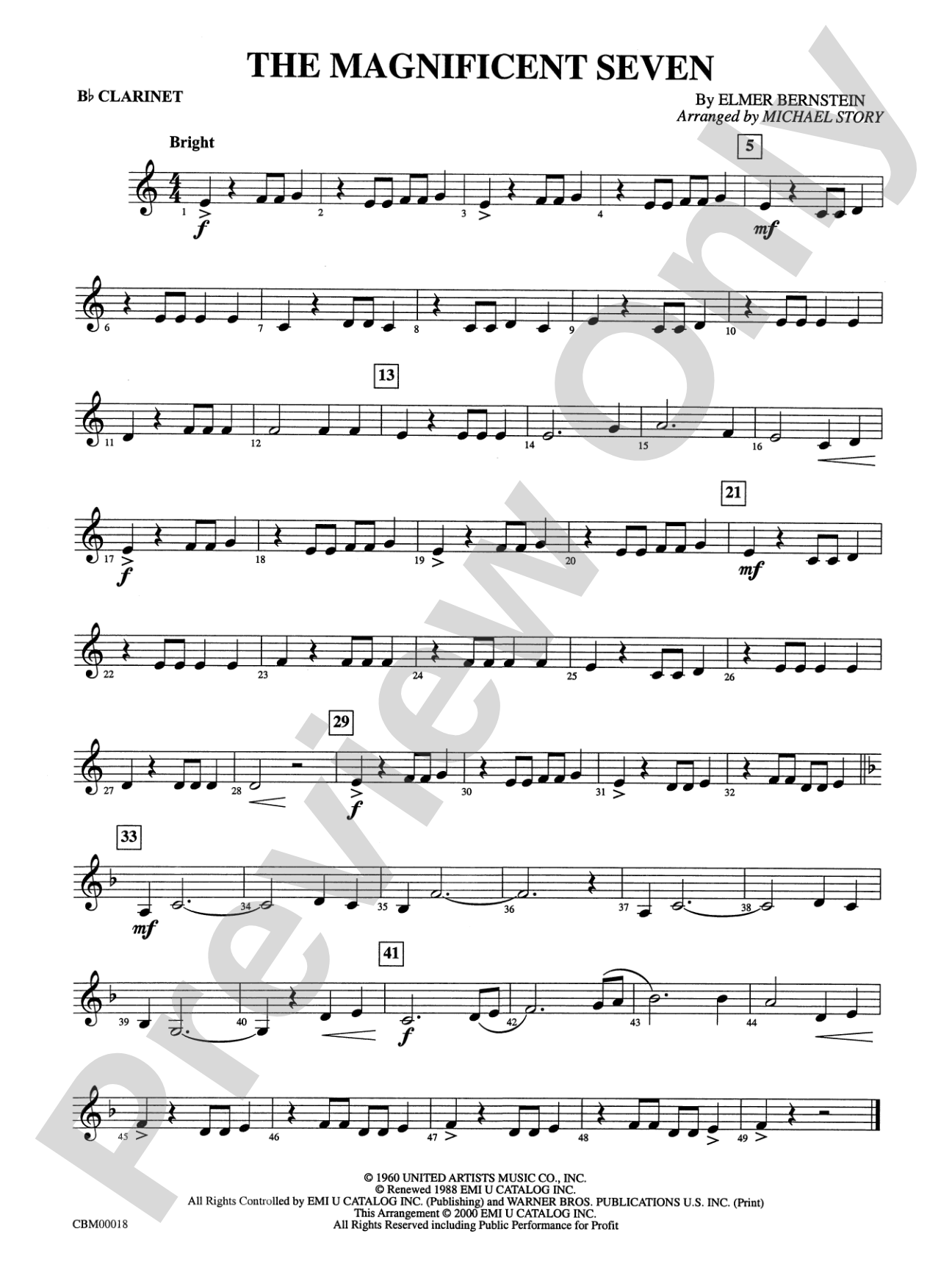 The Magnificent Seven: 1st B-flat Clarinet