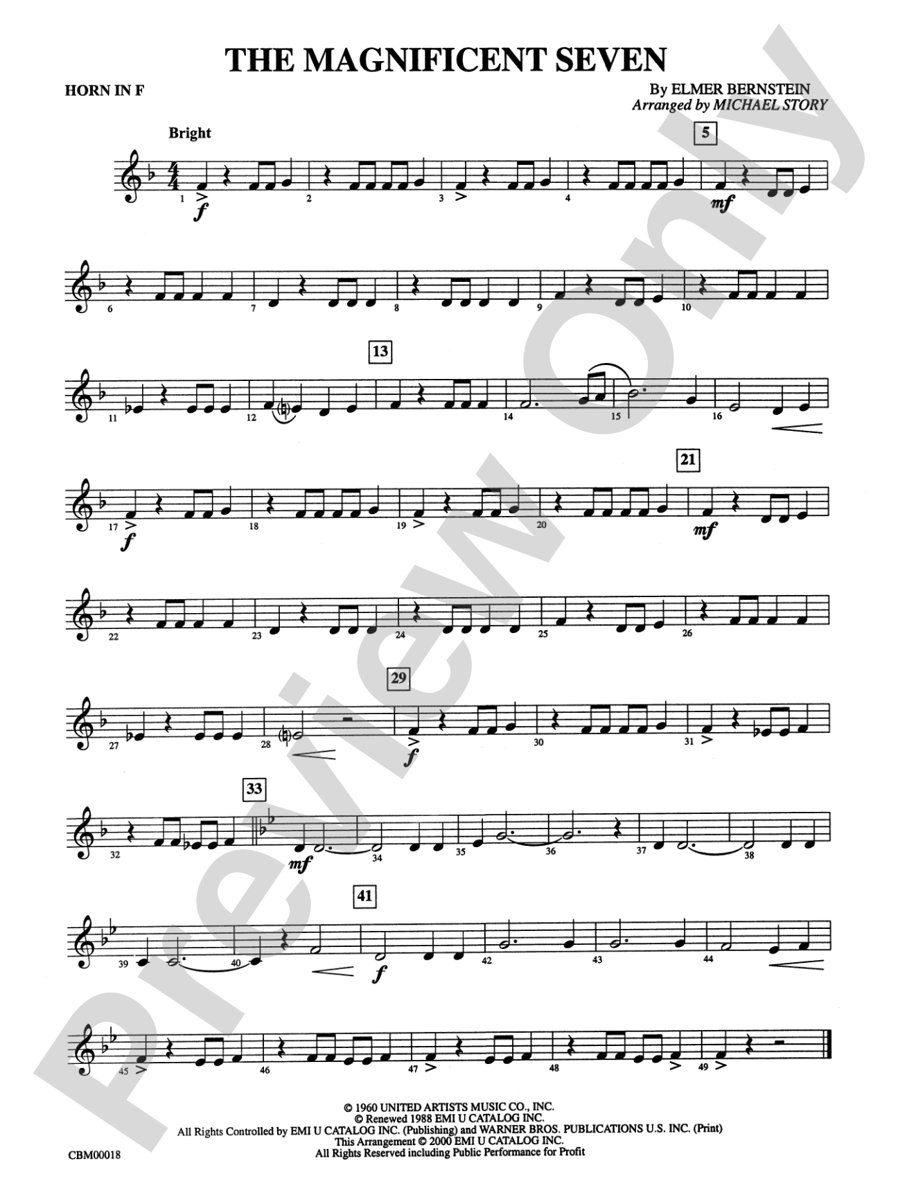 The Magnificent Seven: 1st F Horn