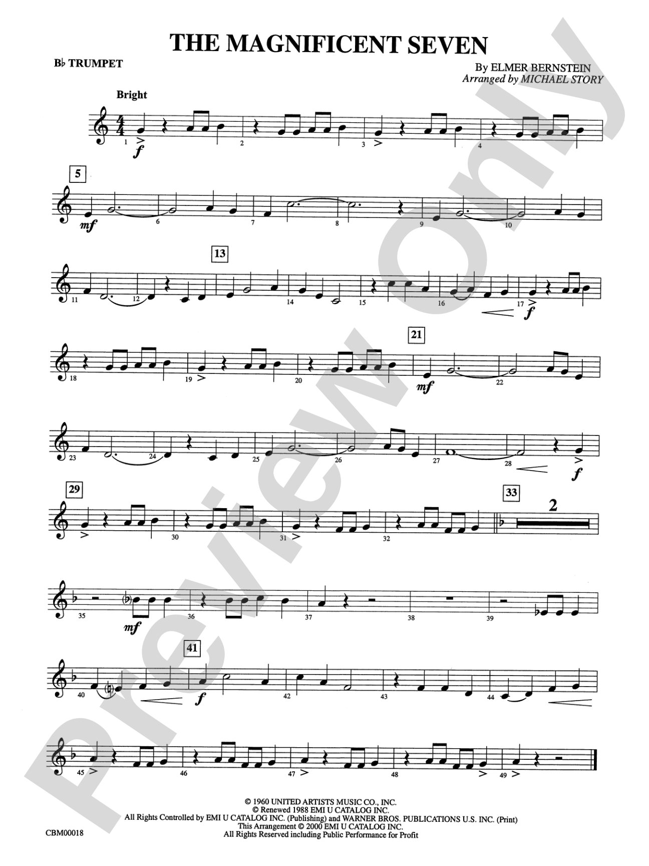 The Magnificent Seven: 1st B-flat Trumpet