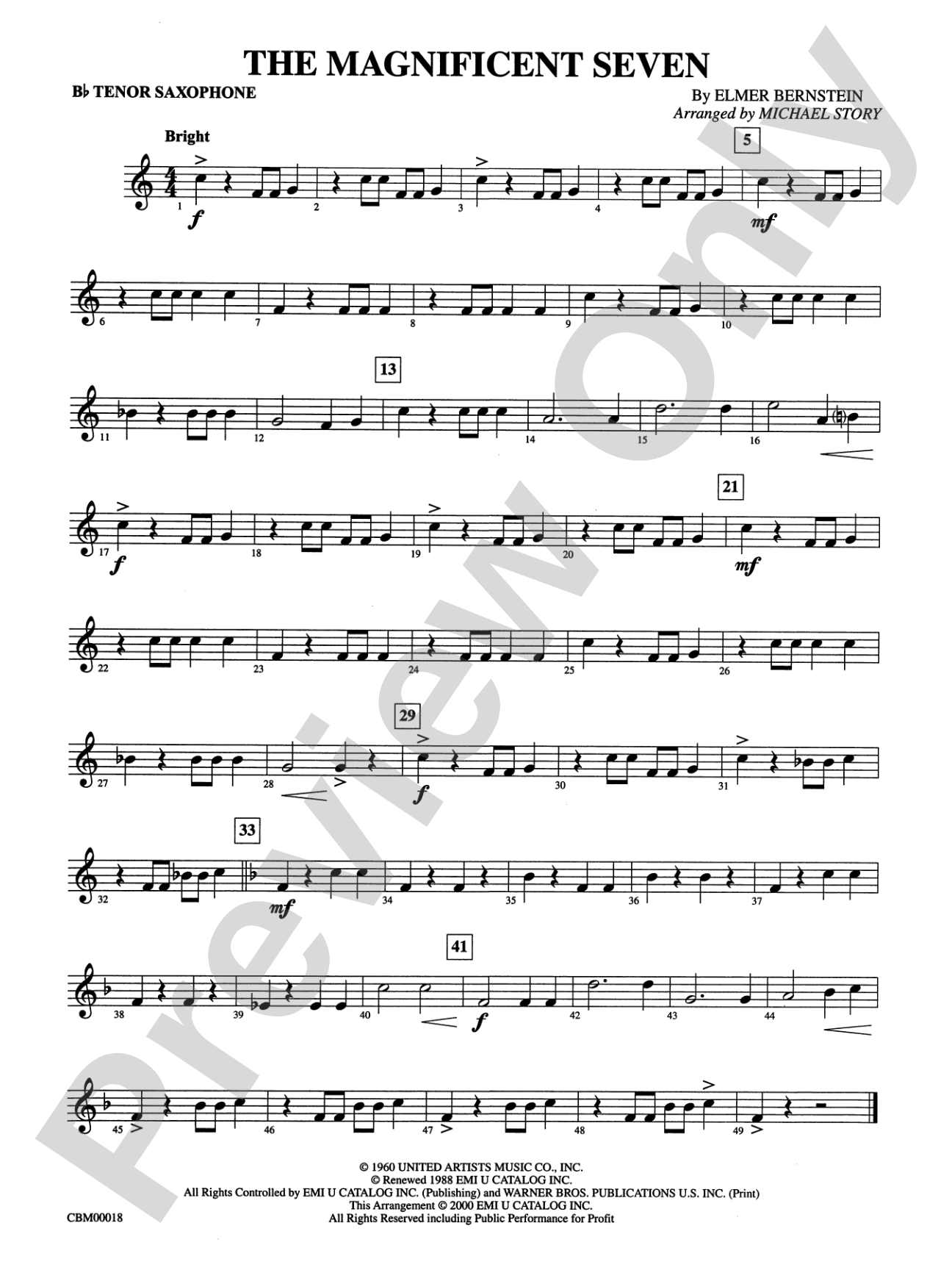 The Magnificent Seven: B-flat Tenor Saxophone