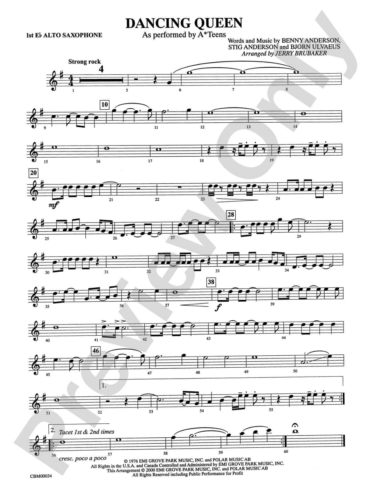 Dancing Queen: E-flat Alto Saxophone
