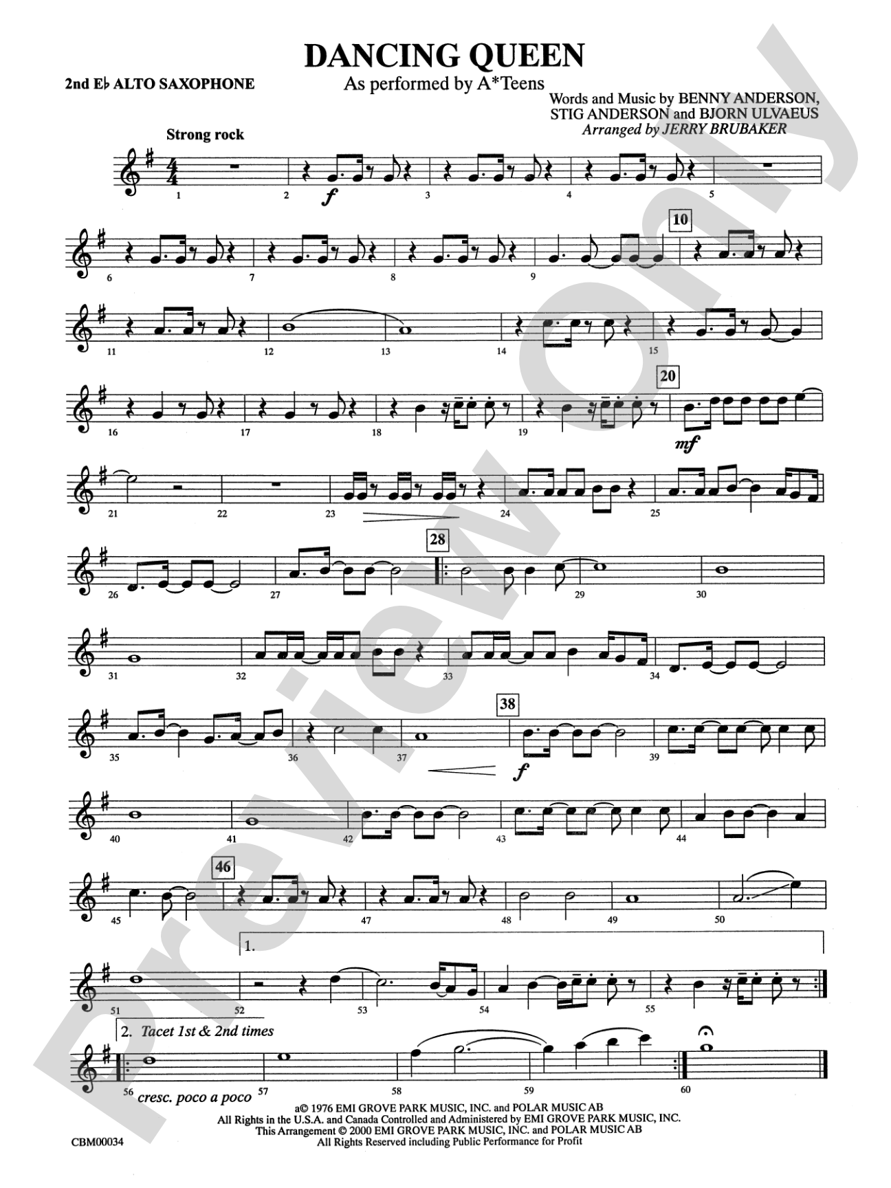 Dancing Queen: 2nd E-flat Alto Saxophone