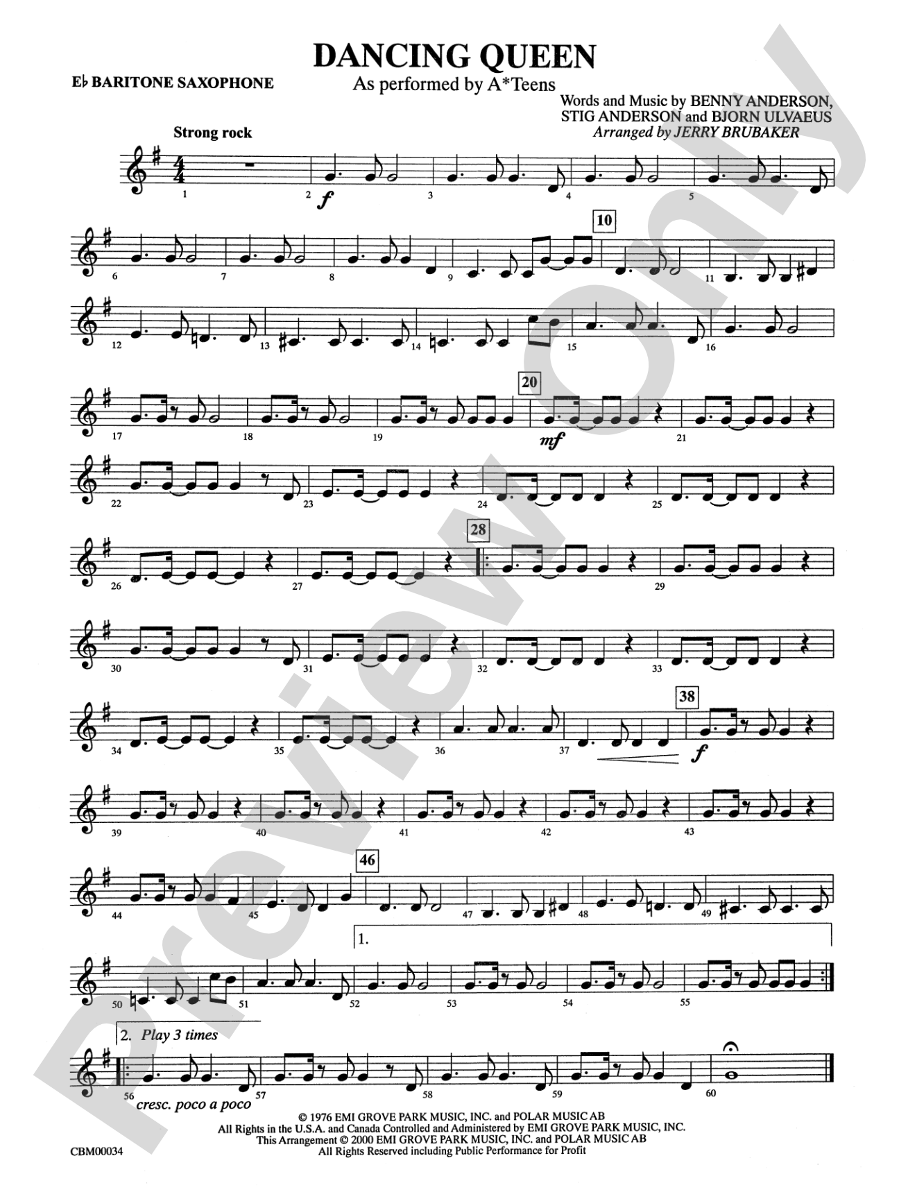 Dancing Queen: E-flat Baritone Saxophone