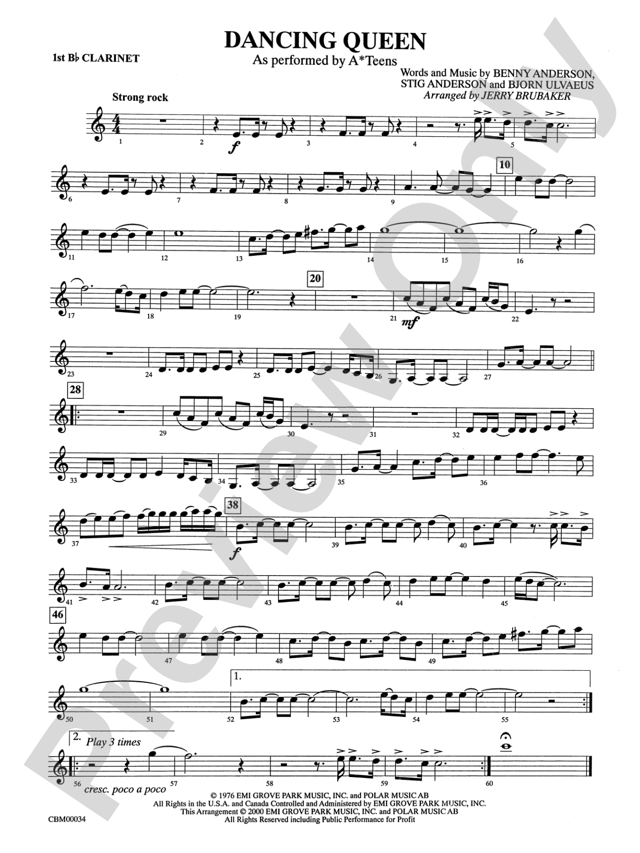 Dancing Queen: 1st B-flat Clarinet