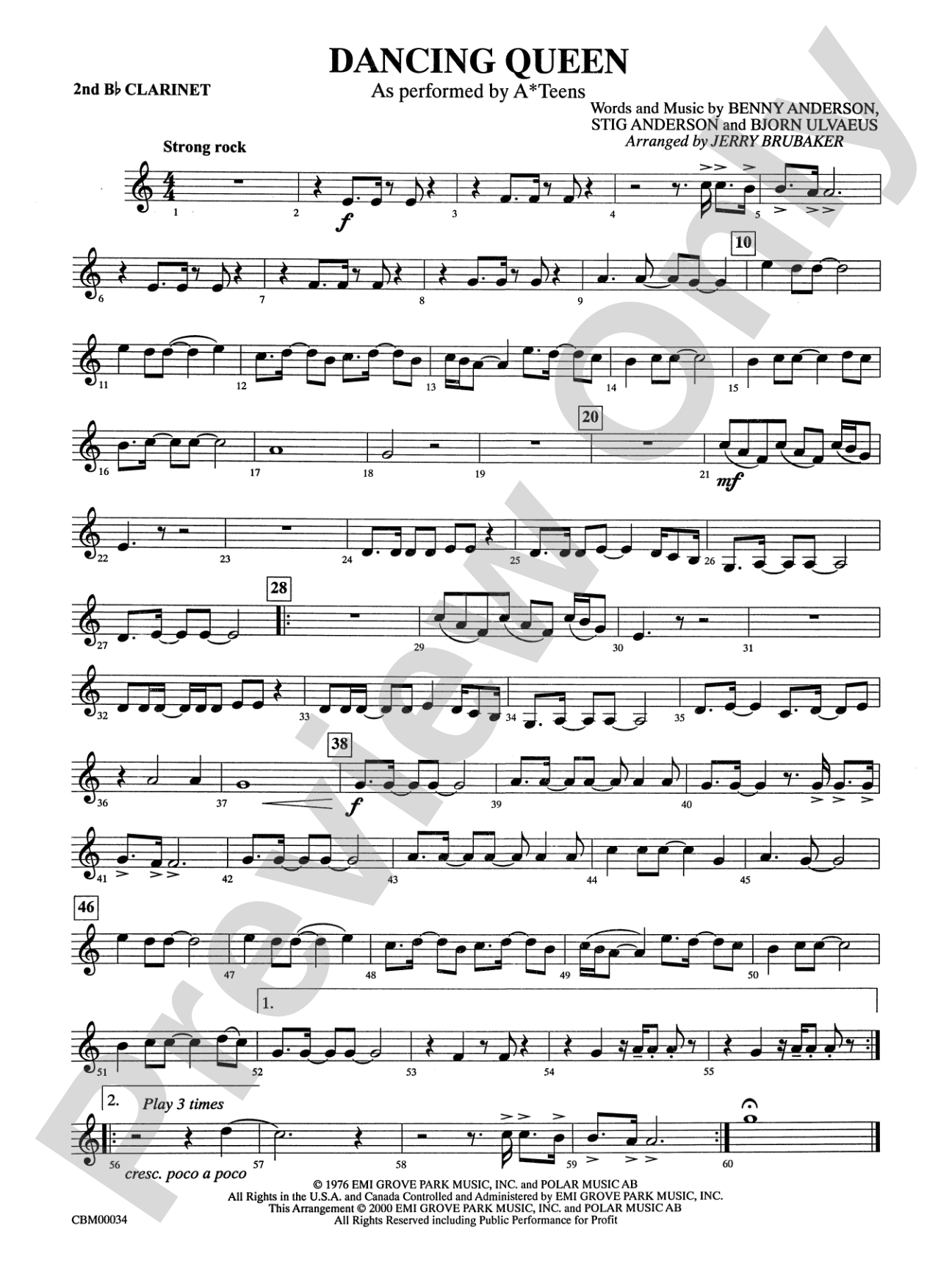 Dancing Queen: 2nd B-flat Clarinet