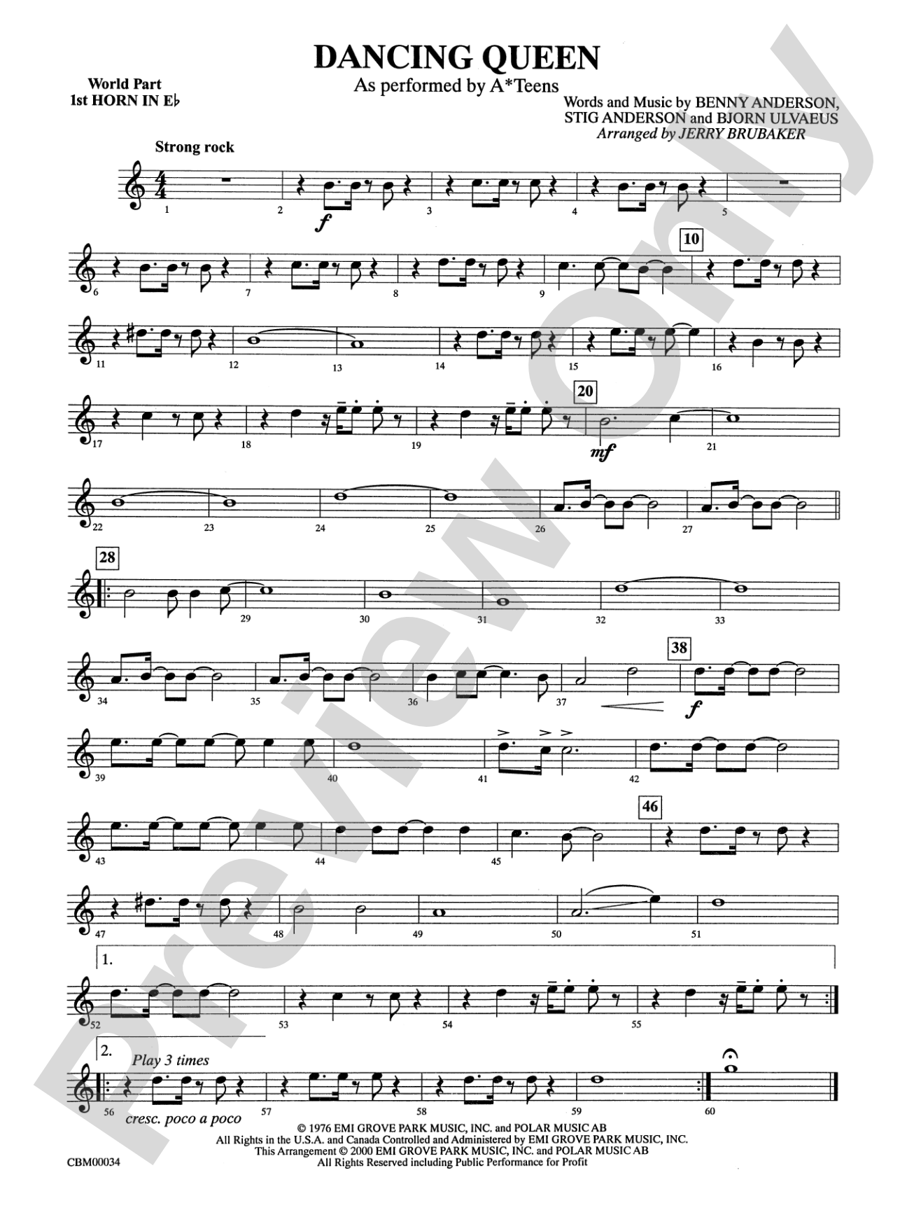 Dancing Queen: WP 1st Horn in E-flat